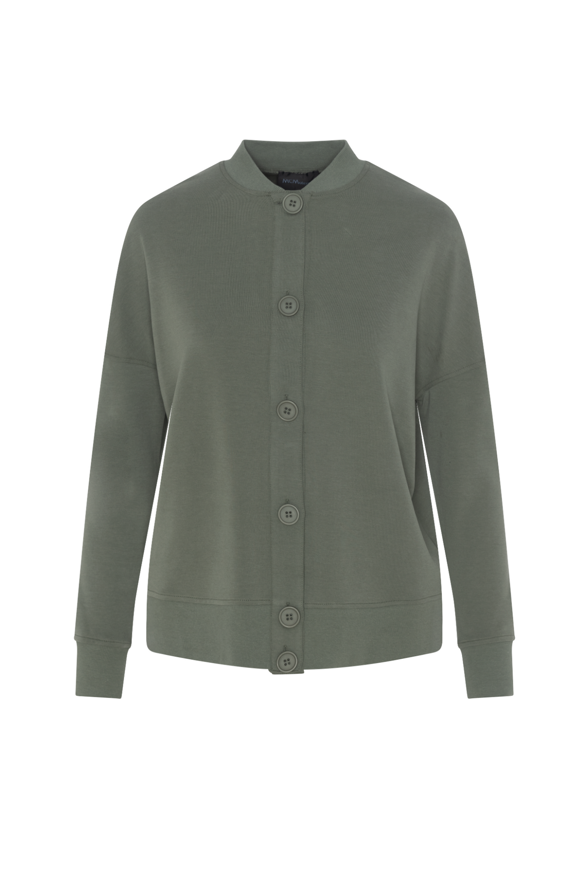 Maternity Cropped Sweat Shirt Cardigan in Light Olive by MCM