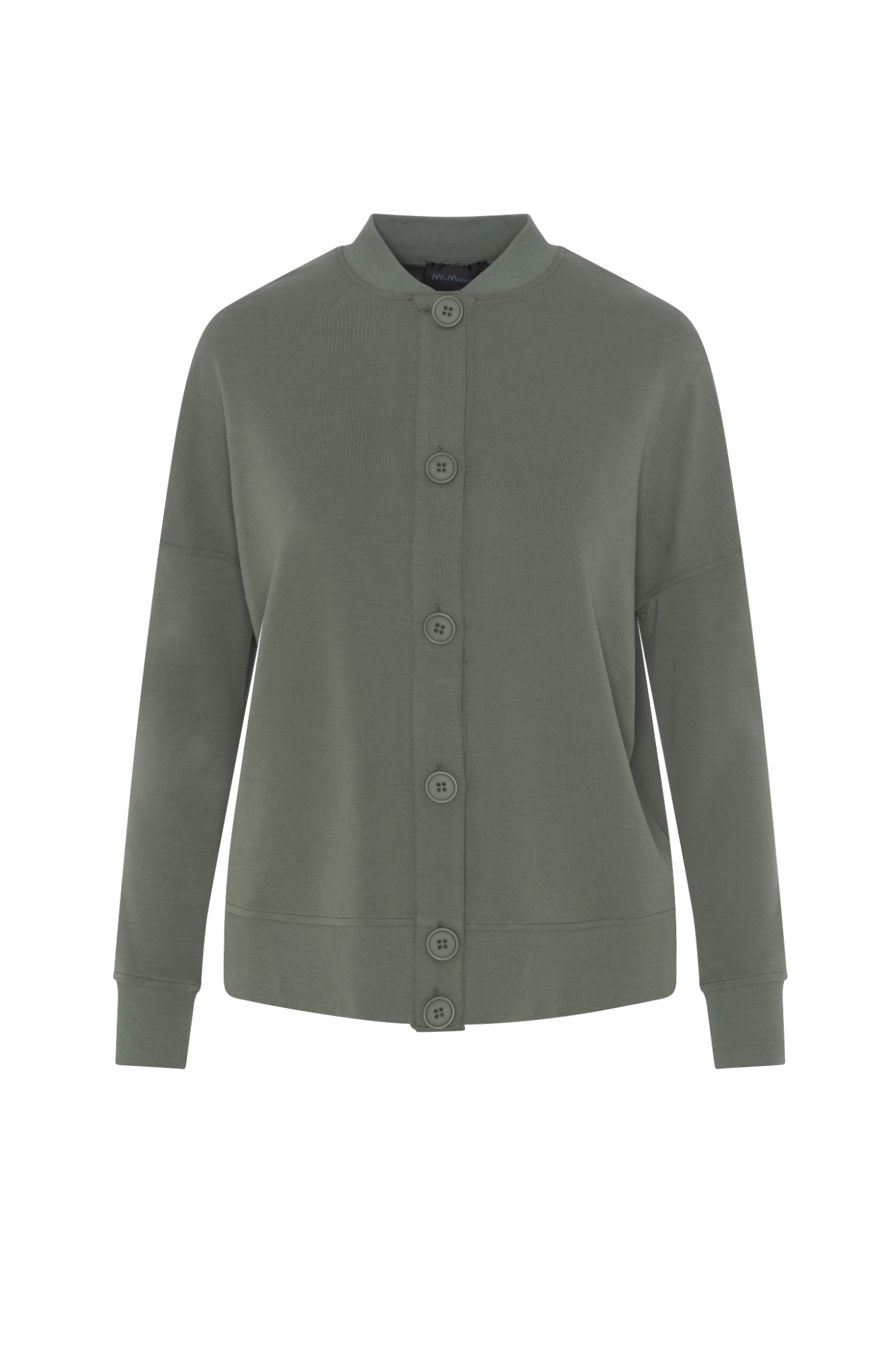 Maternity Cropped Sweat Shirt Cardigan in Light Olive by MCM