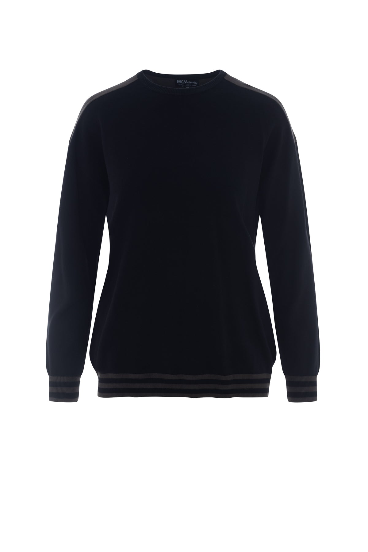 Maternity Color Blocked Dolman Sweater in Black Dark Olive by MCM