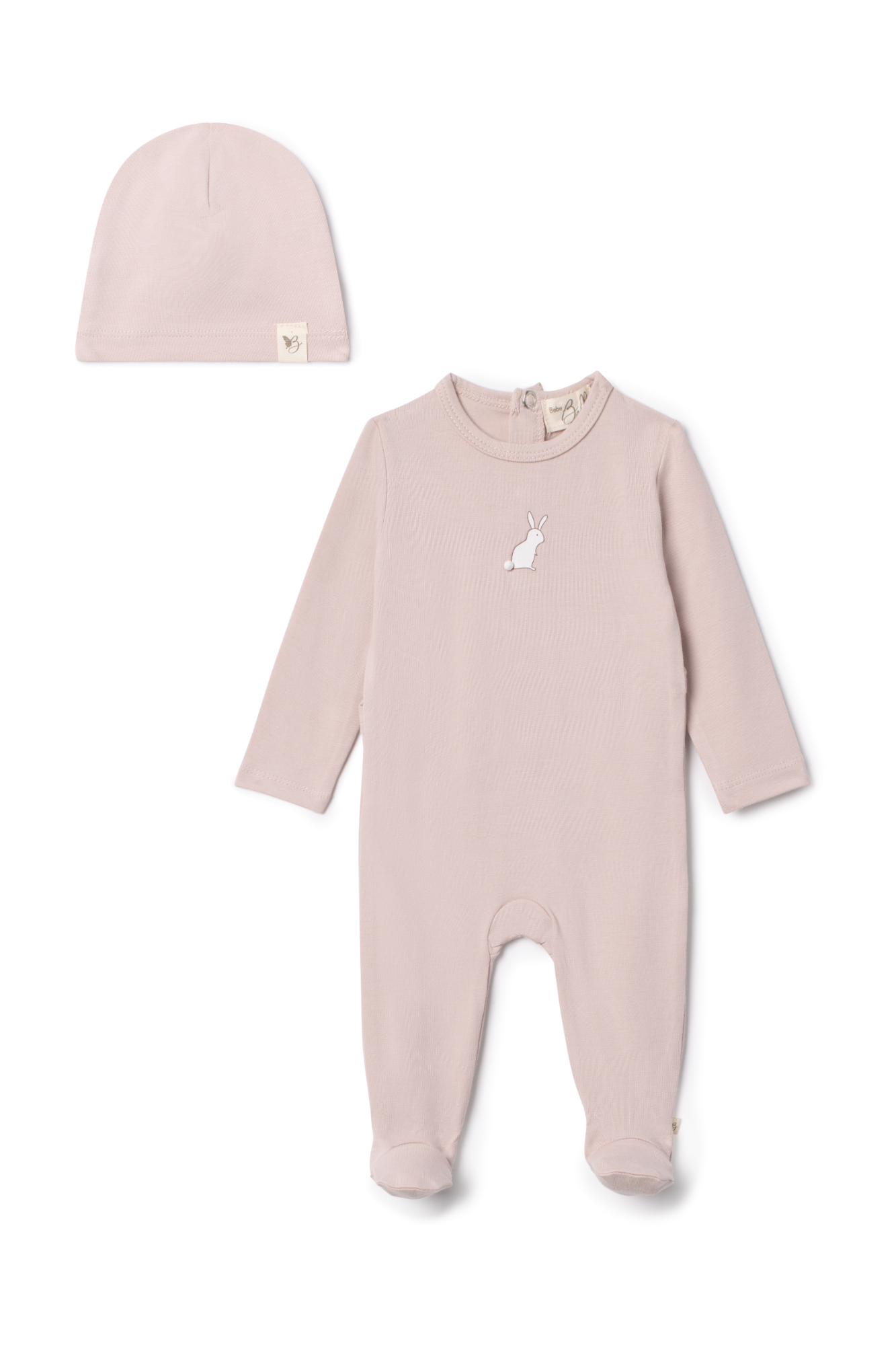 Bunny Print Onesie in Primrose by Bebe Bella