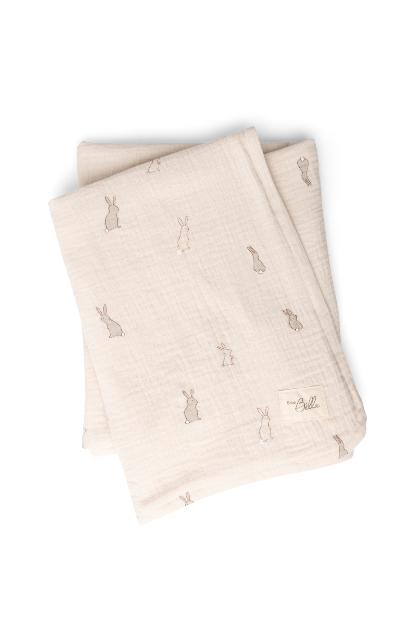 Bunny Apllique Swaddle in Dark Almond One Size by Bebe Bella