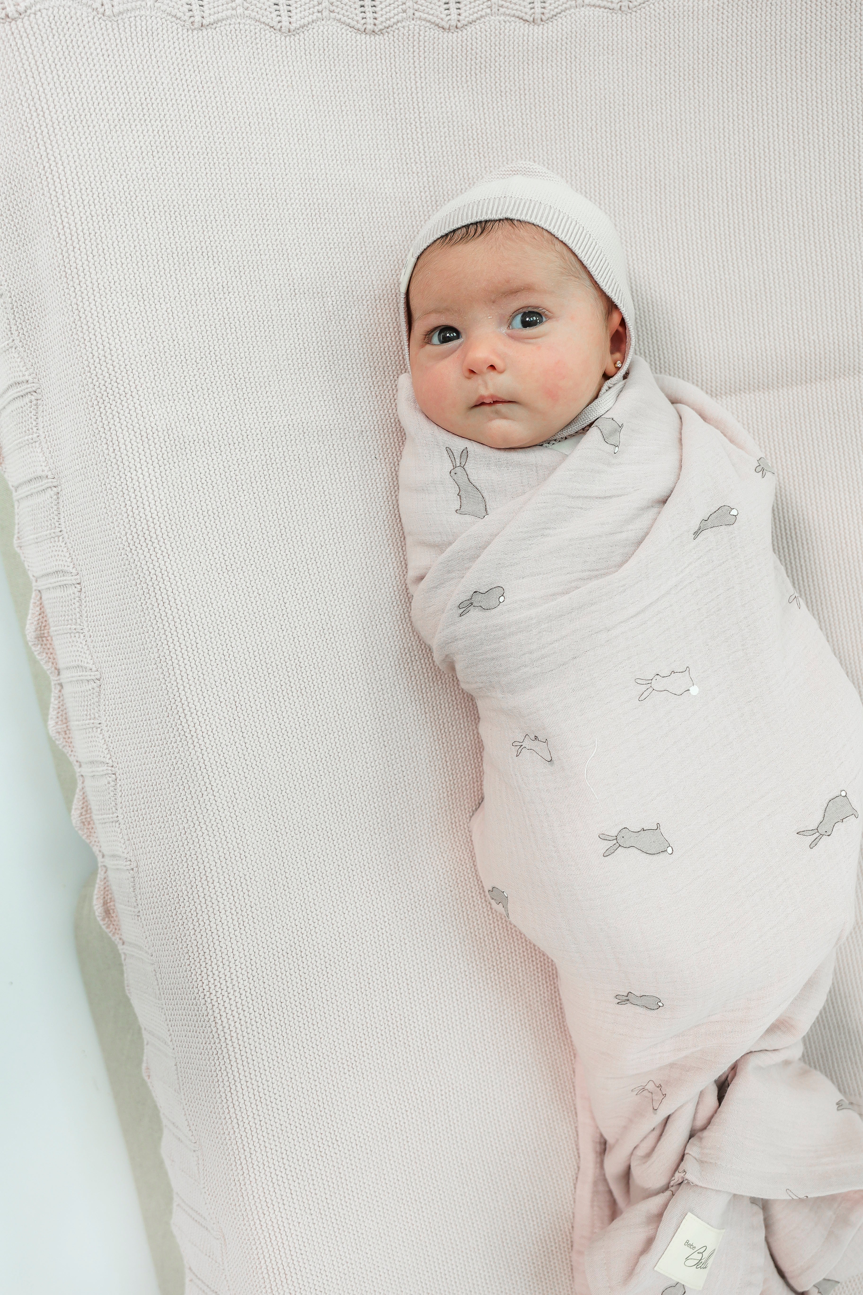 Bunny Apllique Swaddle in by Bebe Bella