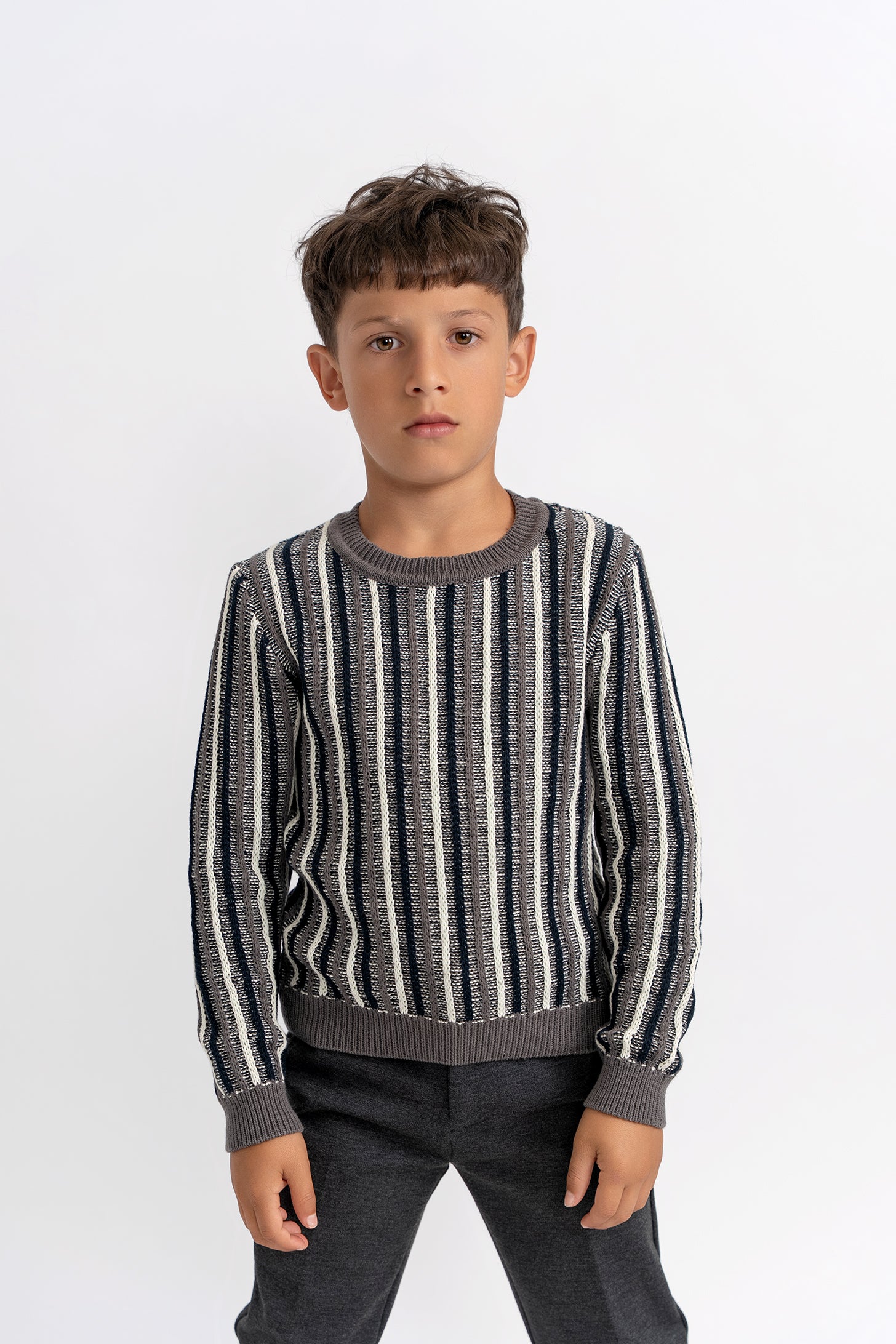 Stripped Knit Sweater in by No18 Kids