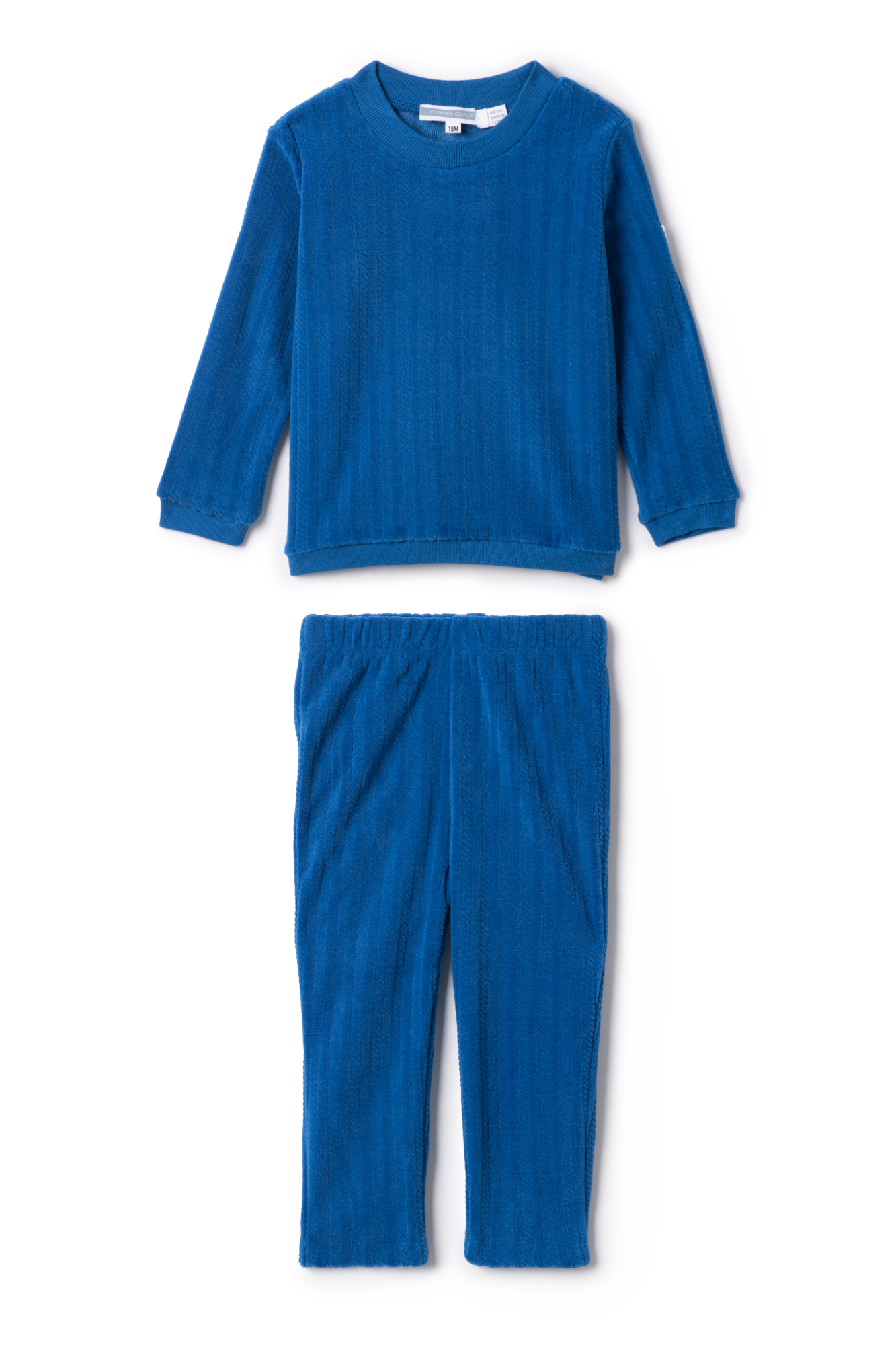 Velour Sweathshirt Set in Bright Blue by Whipped Cocoa