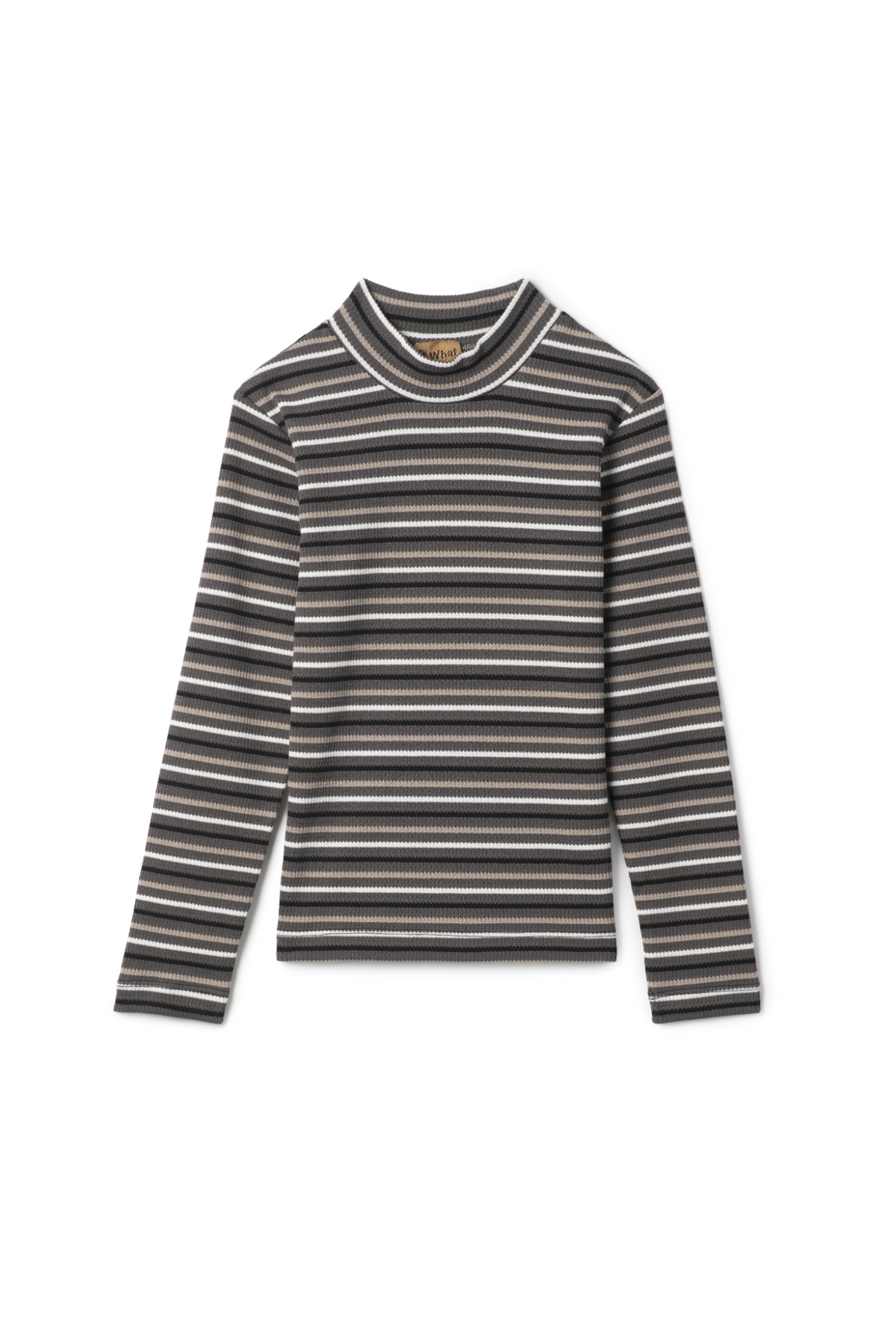 Waffle Stripped Mock Neck Top in Charcoal by So What