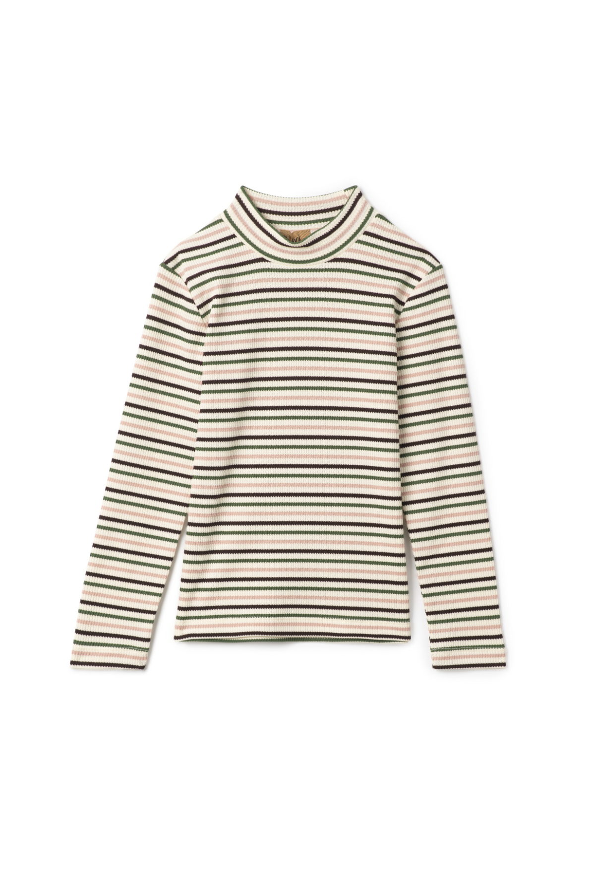 Waffle Stripped Mock Neck Top in Cream by So What