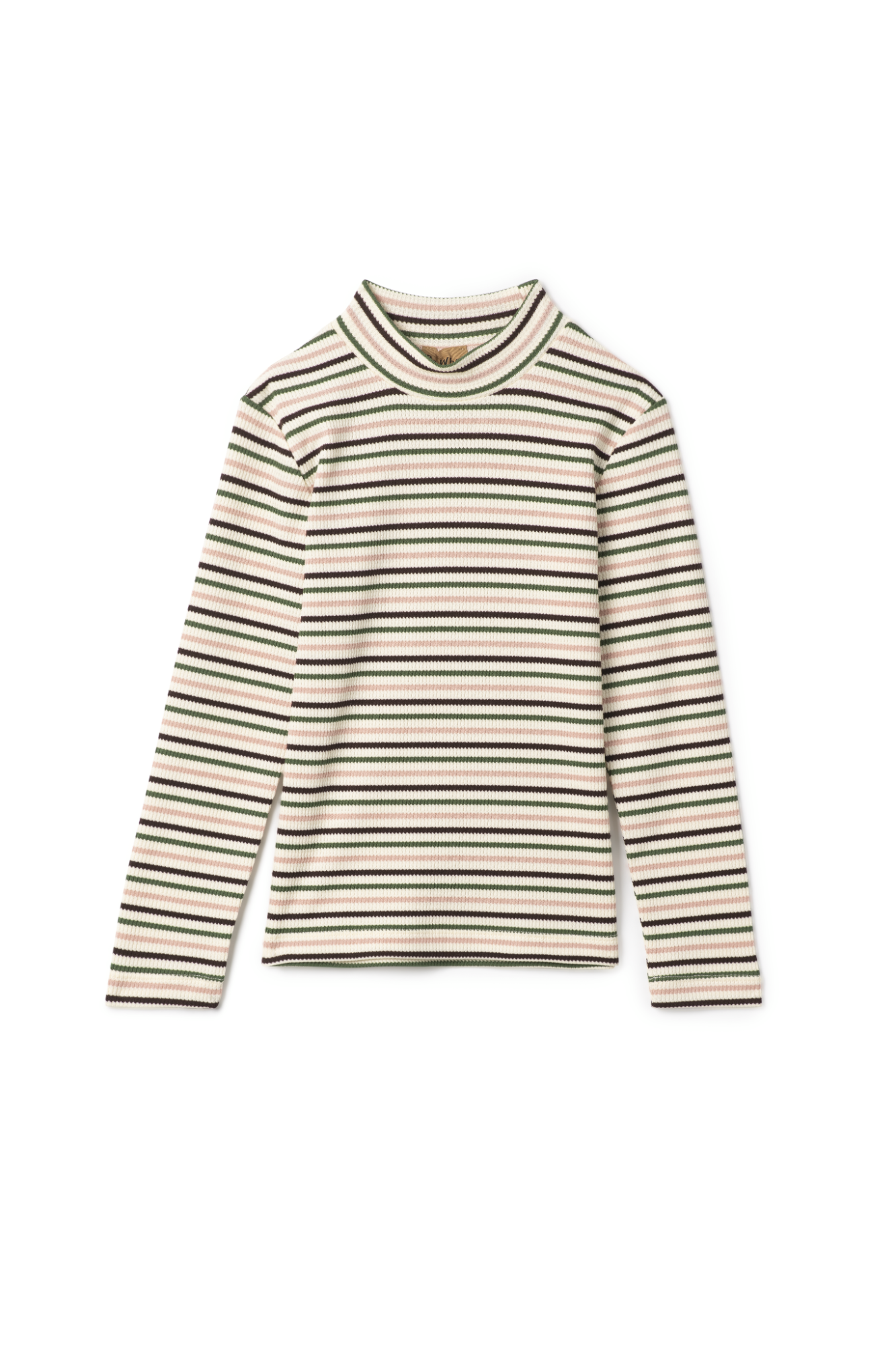 Waffle Stripped Mock Neck Top in Cream by So What