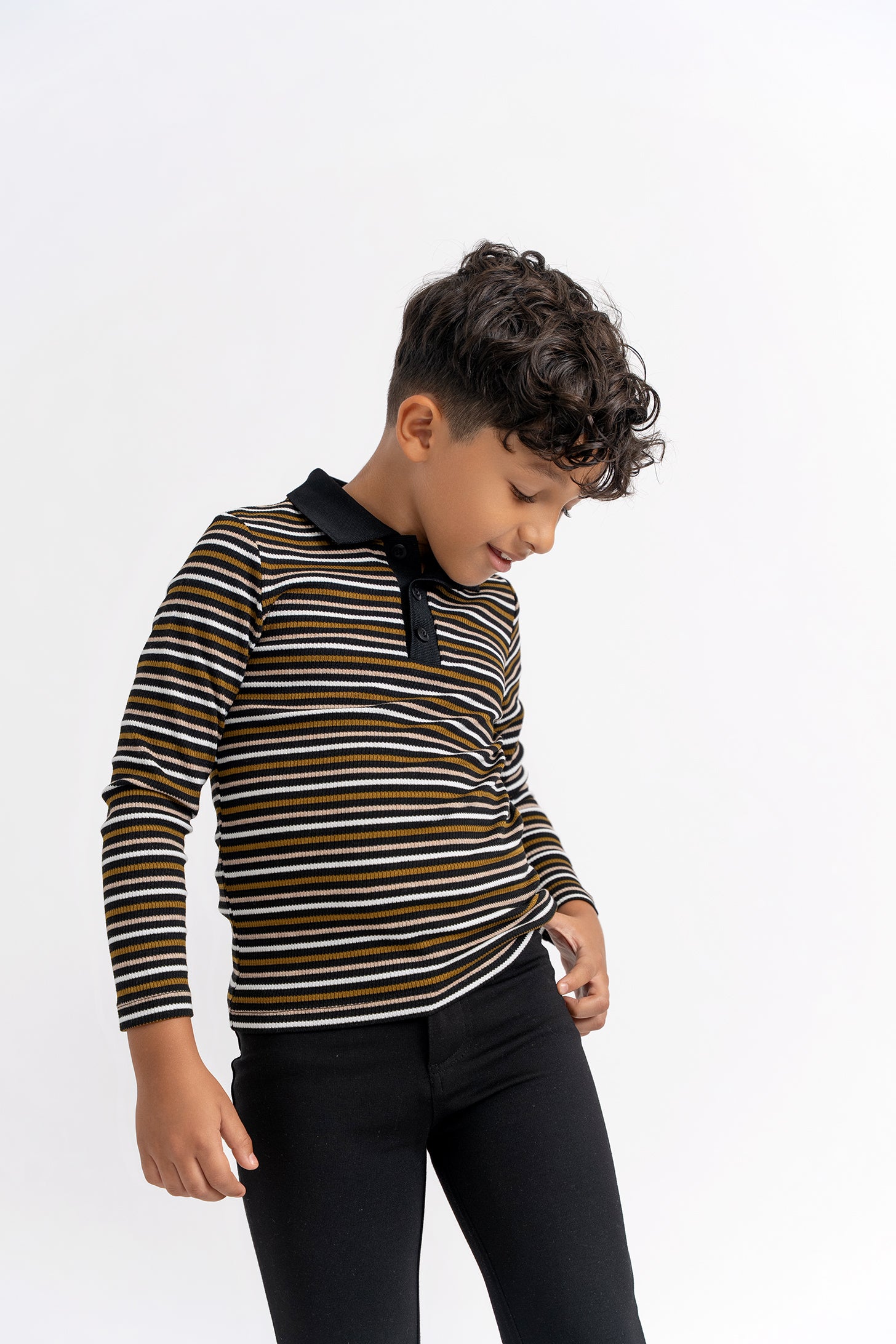 Waffle Stripped Polo in by So What