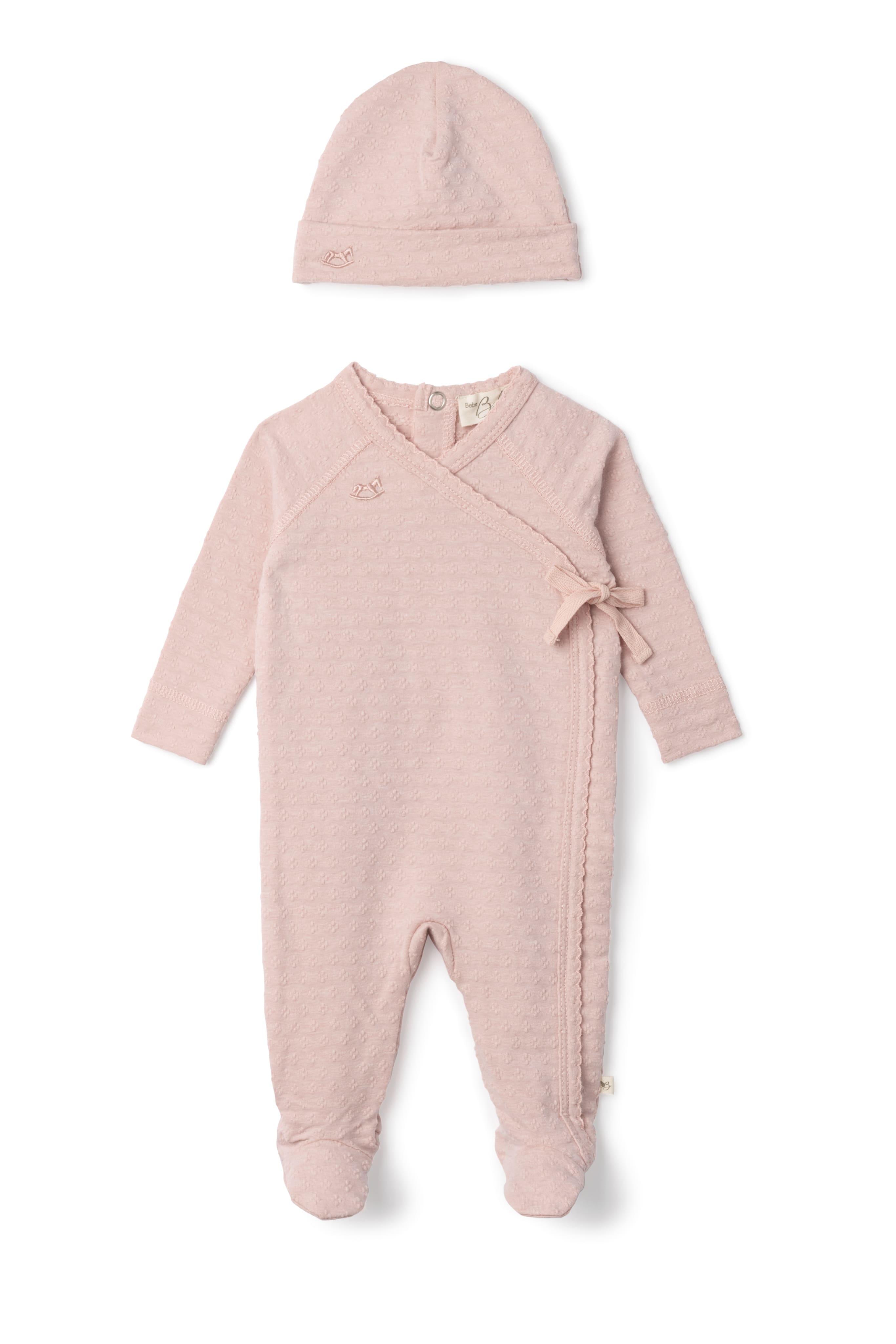 Embossed Diamond Wrap Onesie in Pink by Bebe Bella