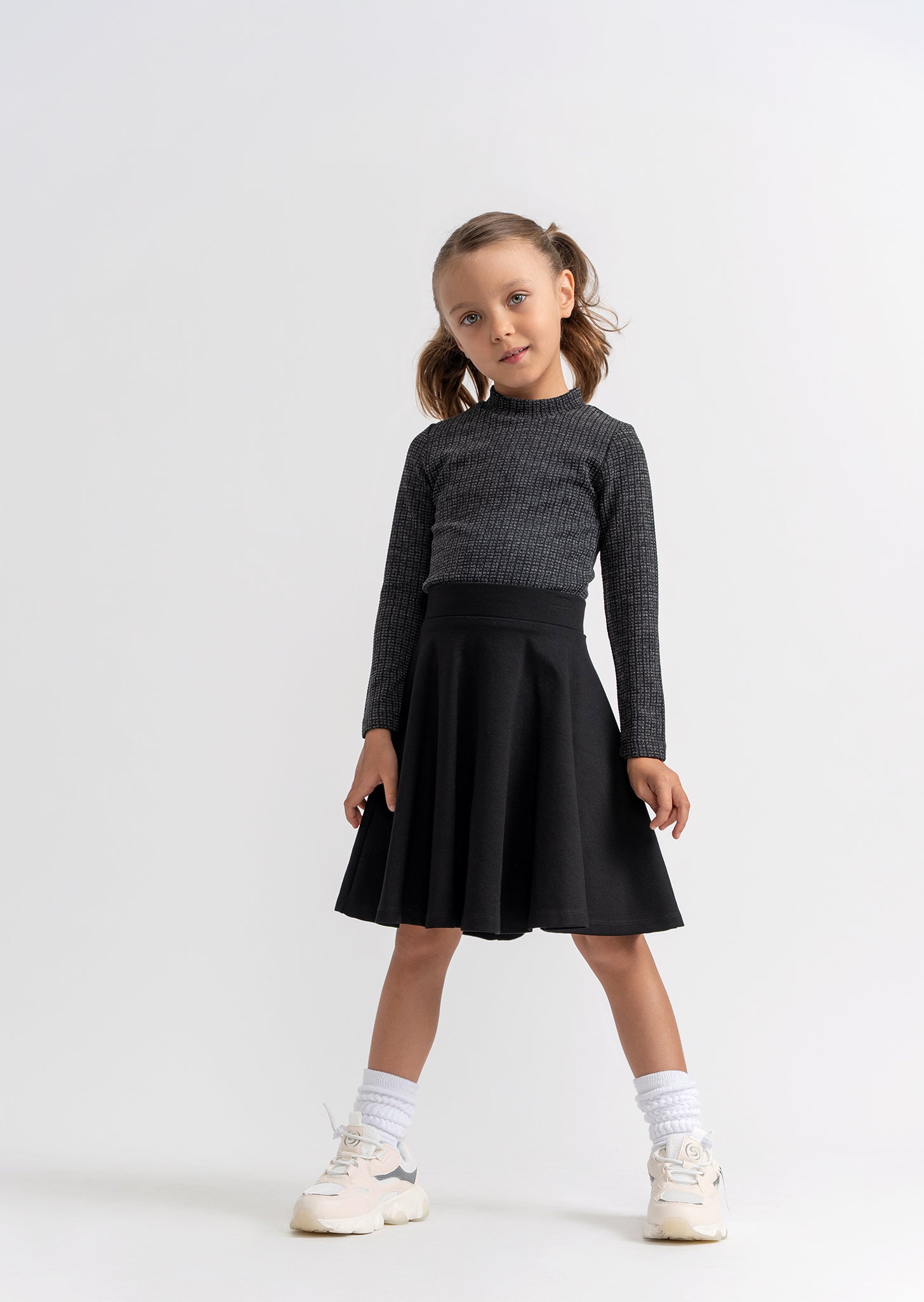 Washed Waffle Mock Neck in by Pinky Promise