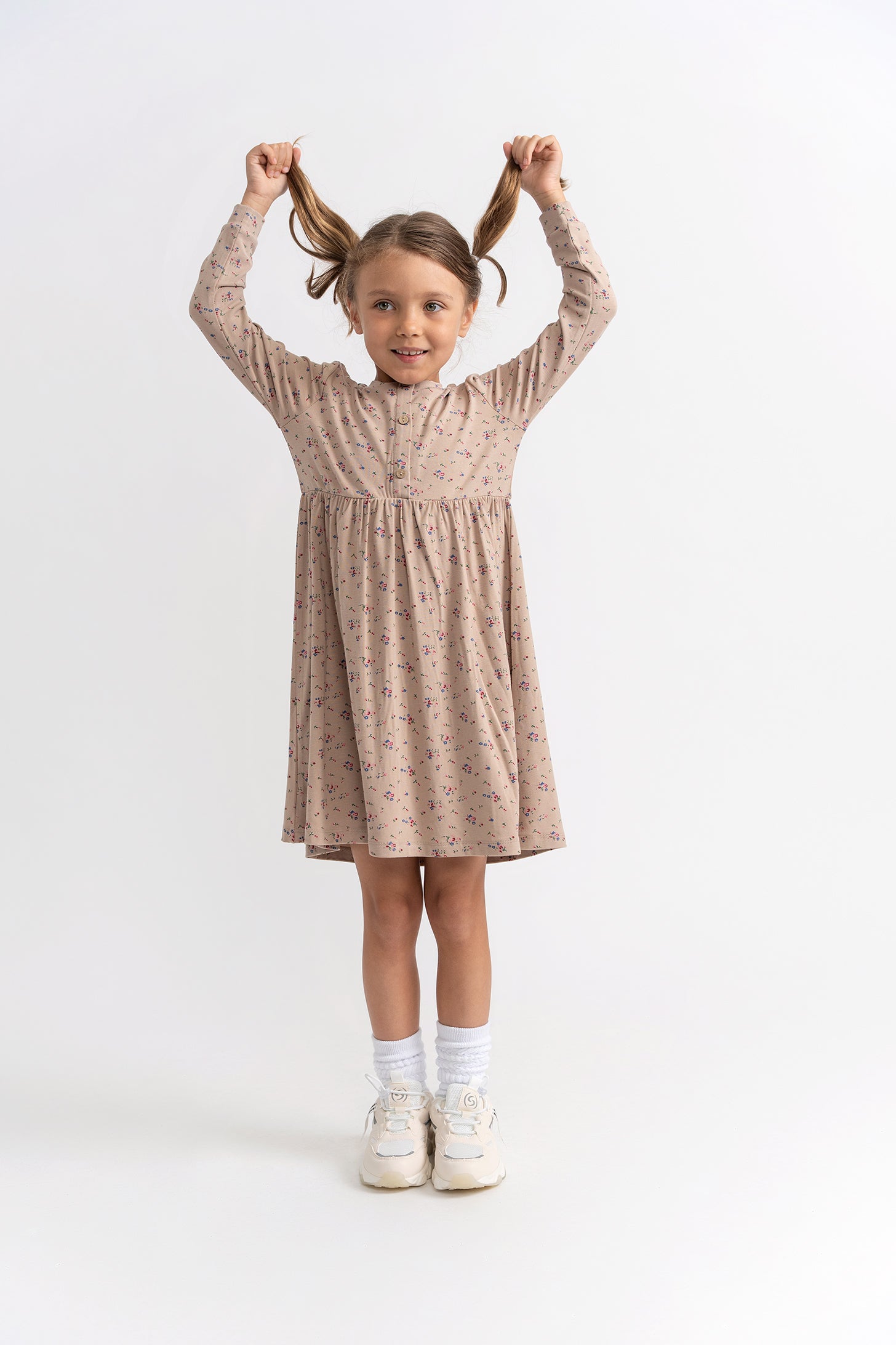 Floral Printed Dress in by Space Grey