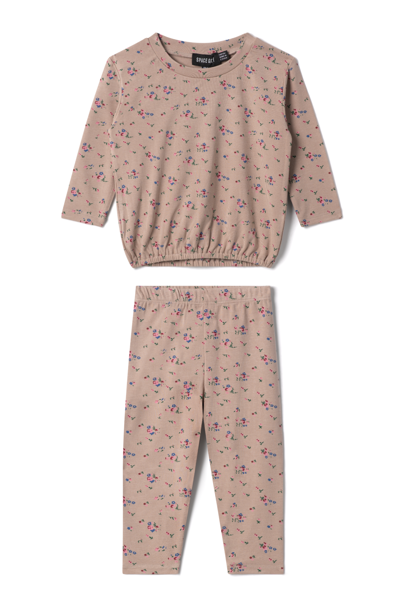 Floral Printed Set in Beige by Space Grey