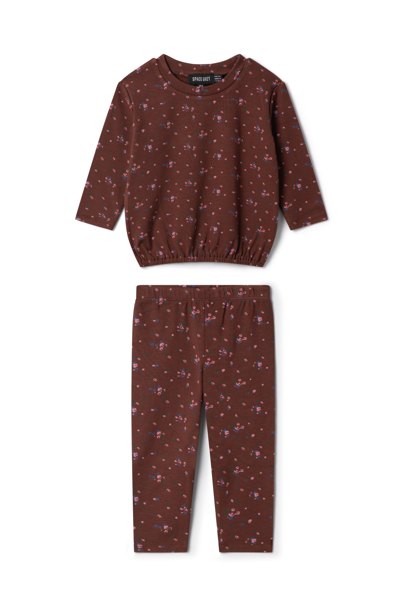 Floral Printed Set in Burgundy by Space Grey