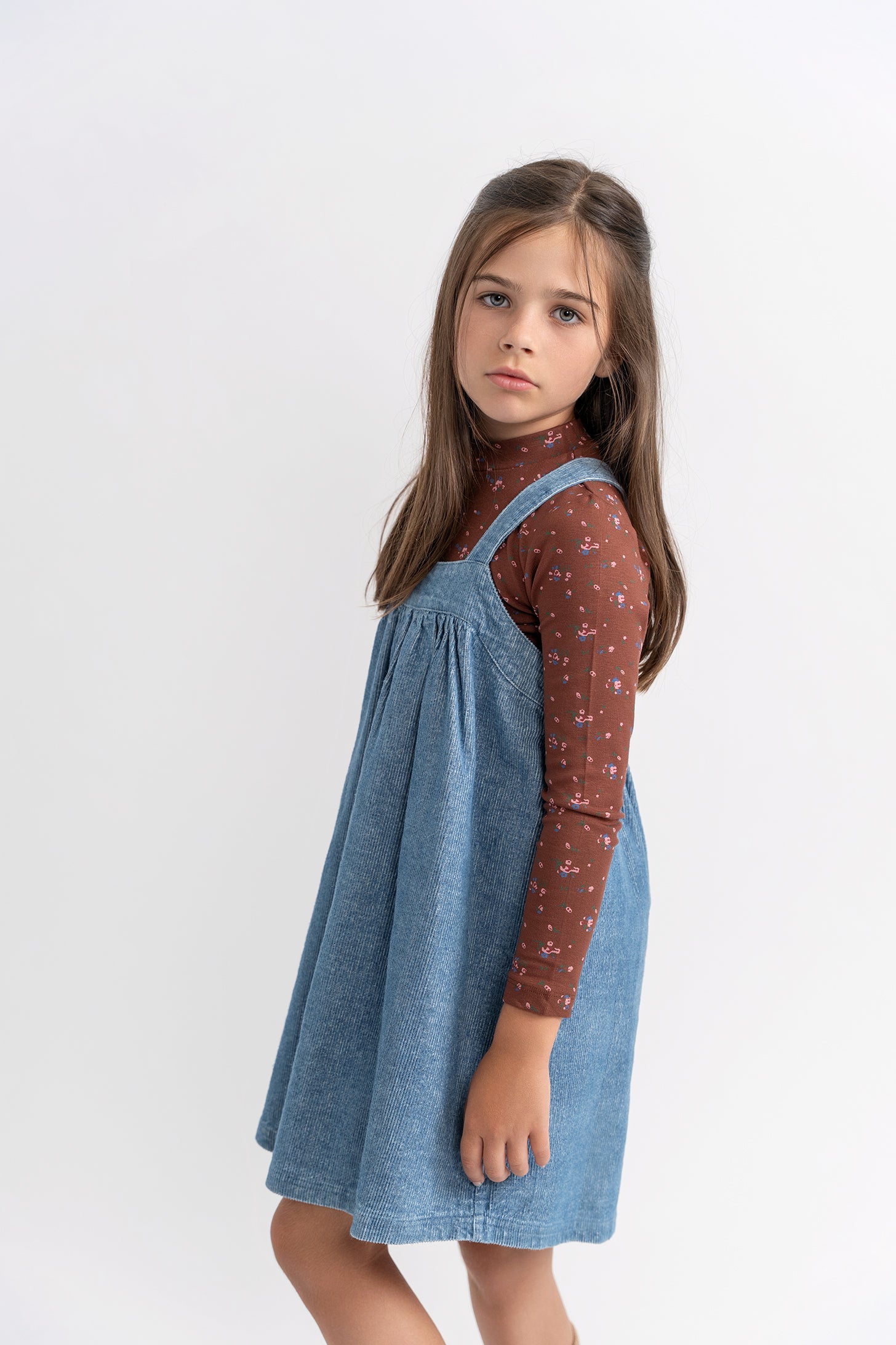 Floral Printed Mock Neck in by Space Grey