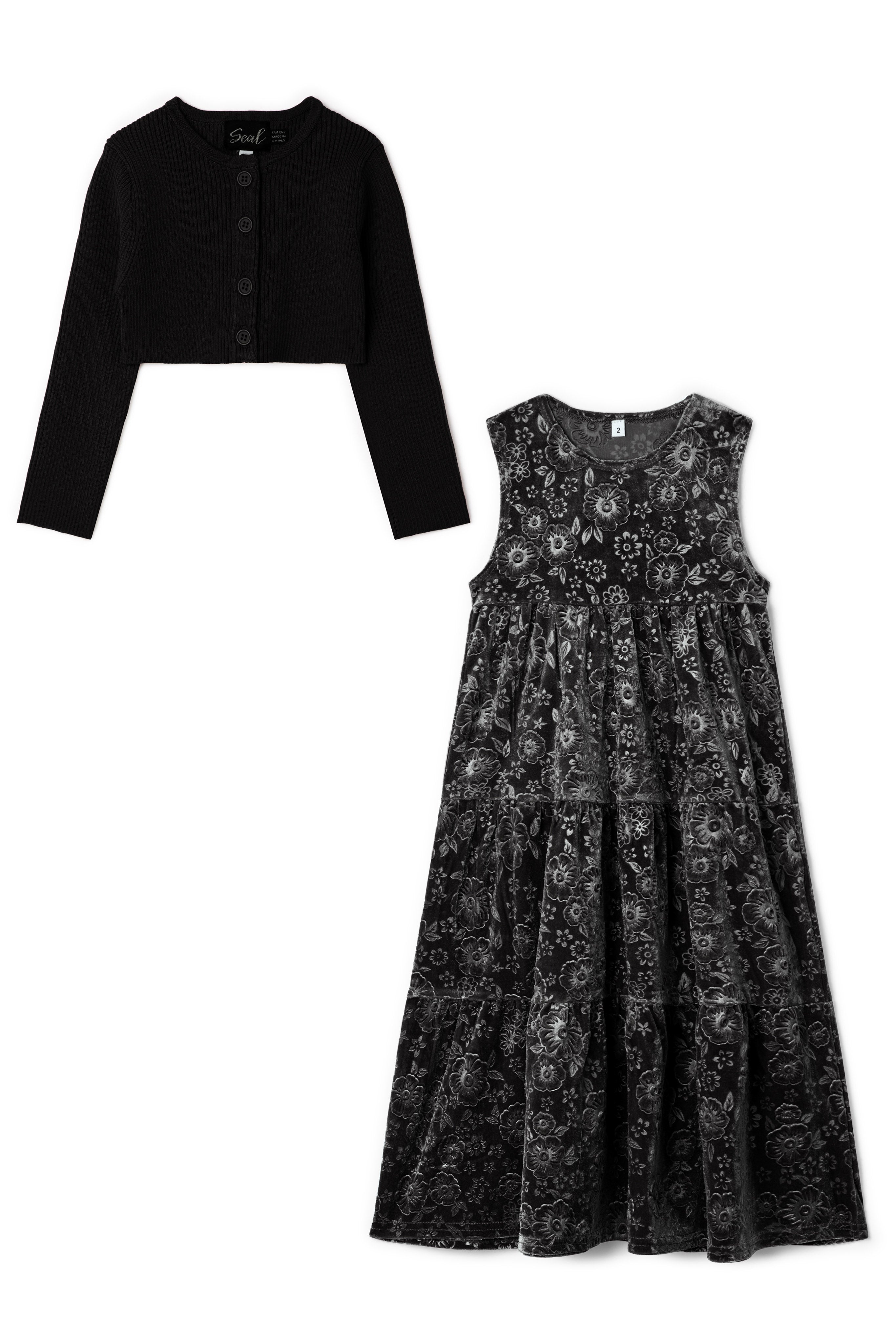 Tiered Velour Robe in Black by Seal