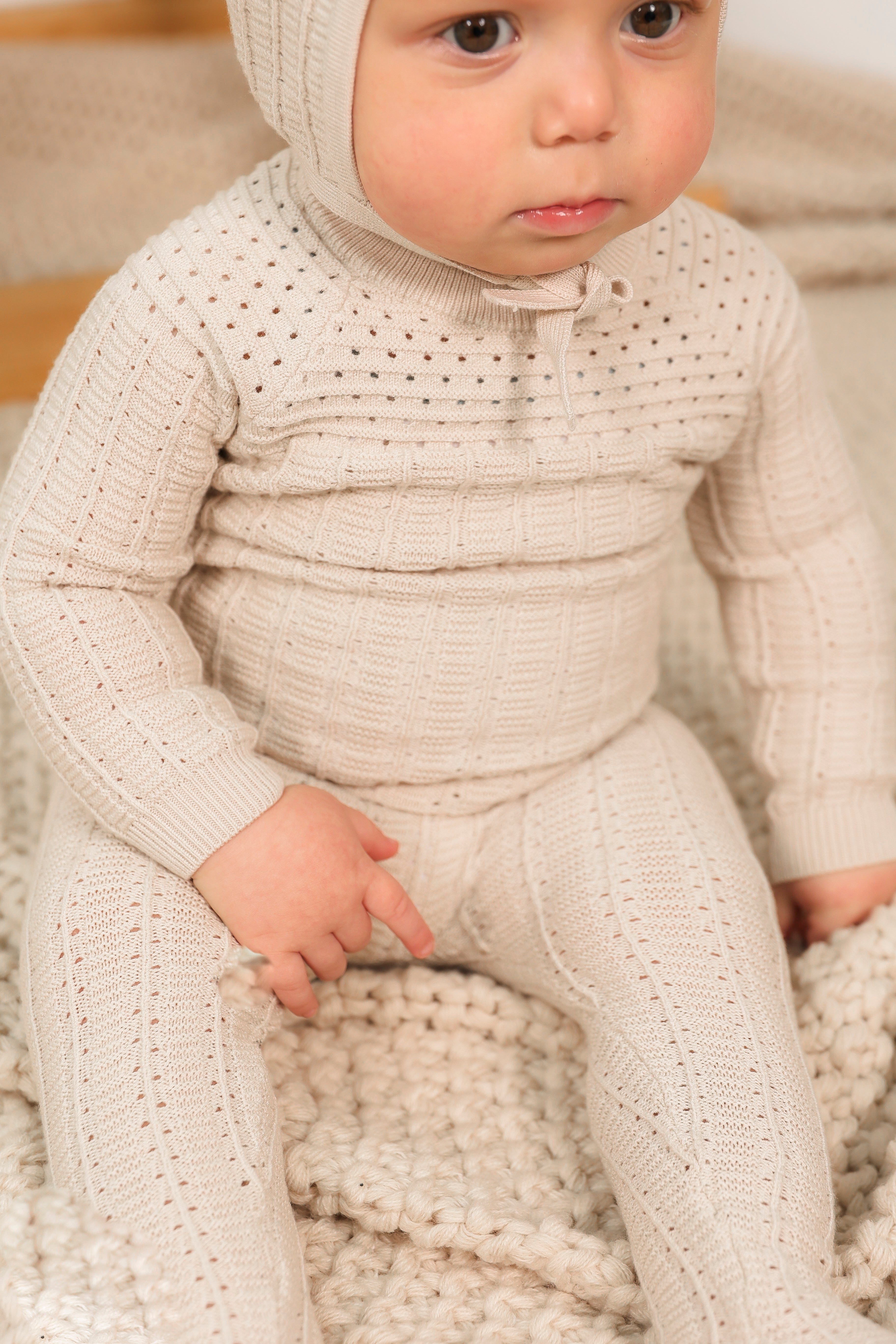 Pointelle Knit Onesie in by Jolie Capri