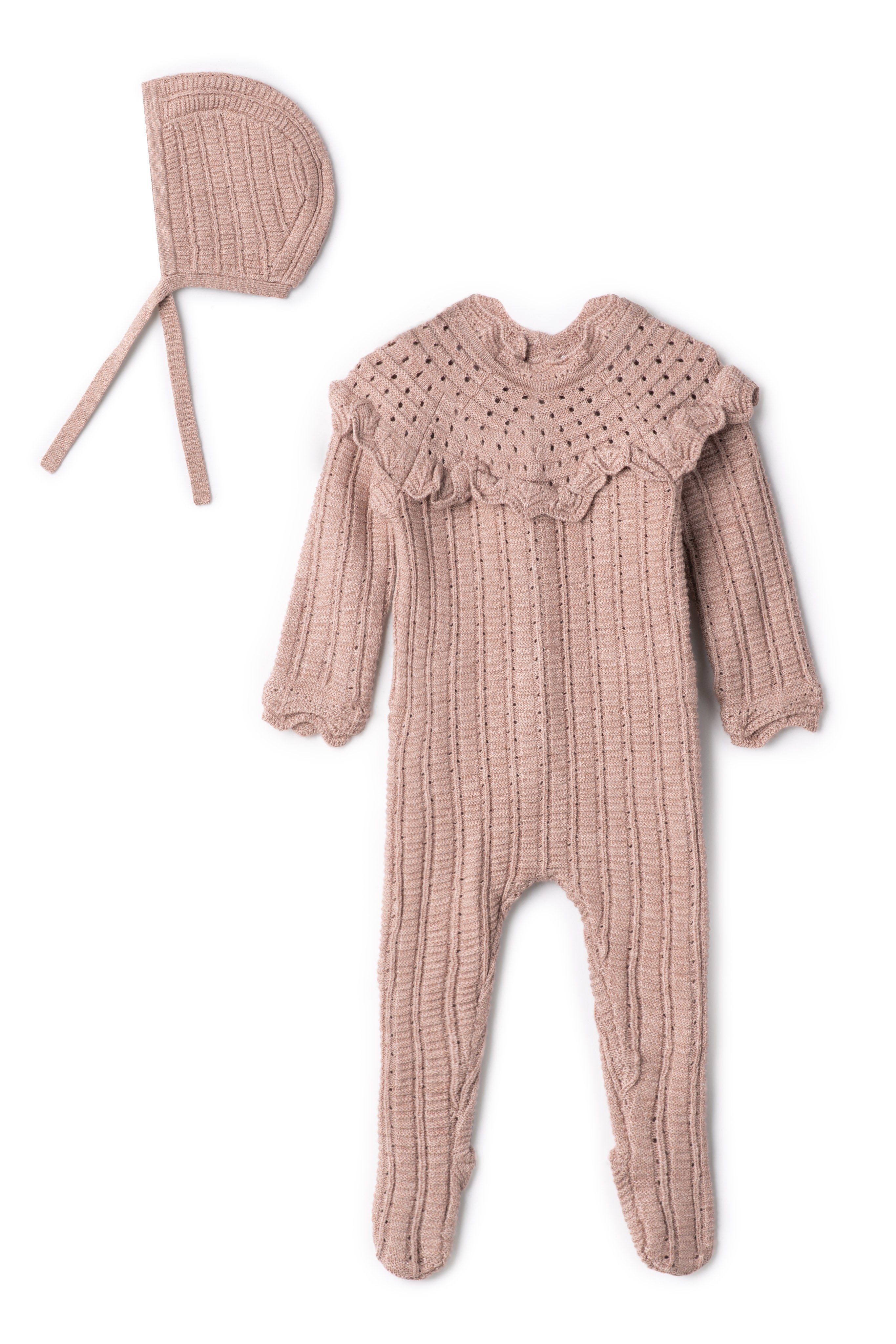Pointelle Knit Onesie in Maple Sugar by Jolie Capri
