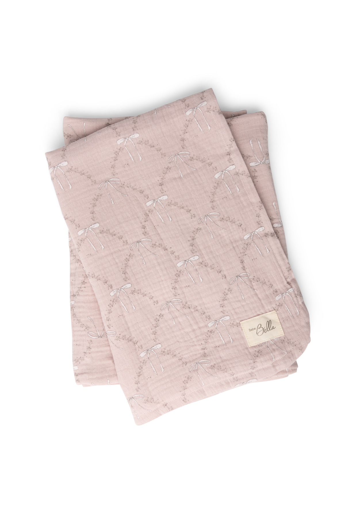 Bow Print Swaddle in Primrose One Size by Bebe Bella