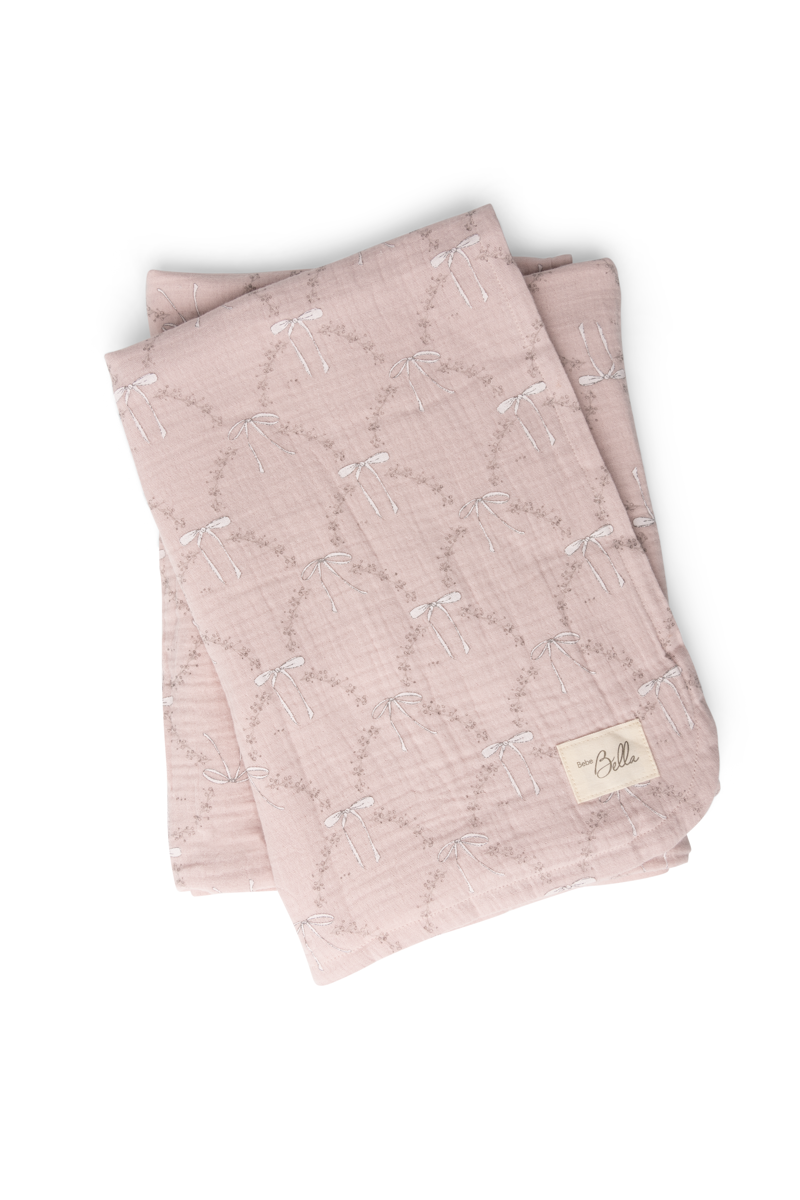 Bow Print Swaddle in Primrose One Size by Bebe Bella