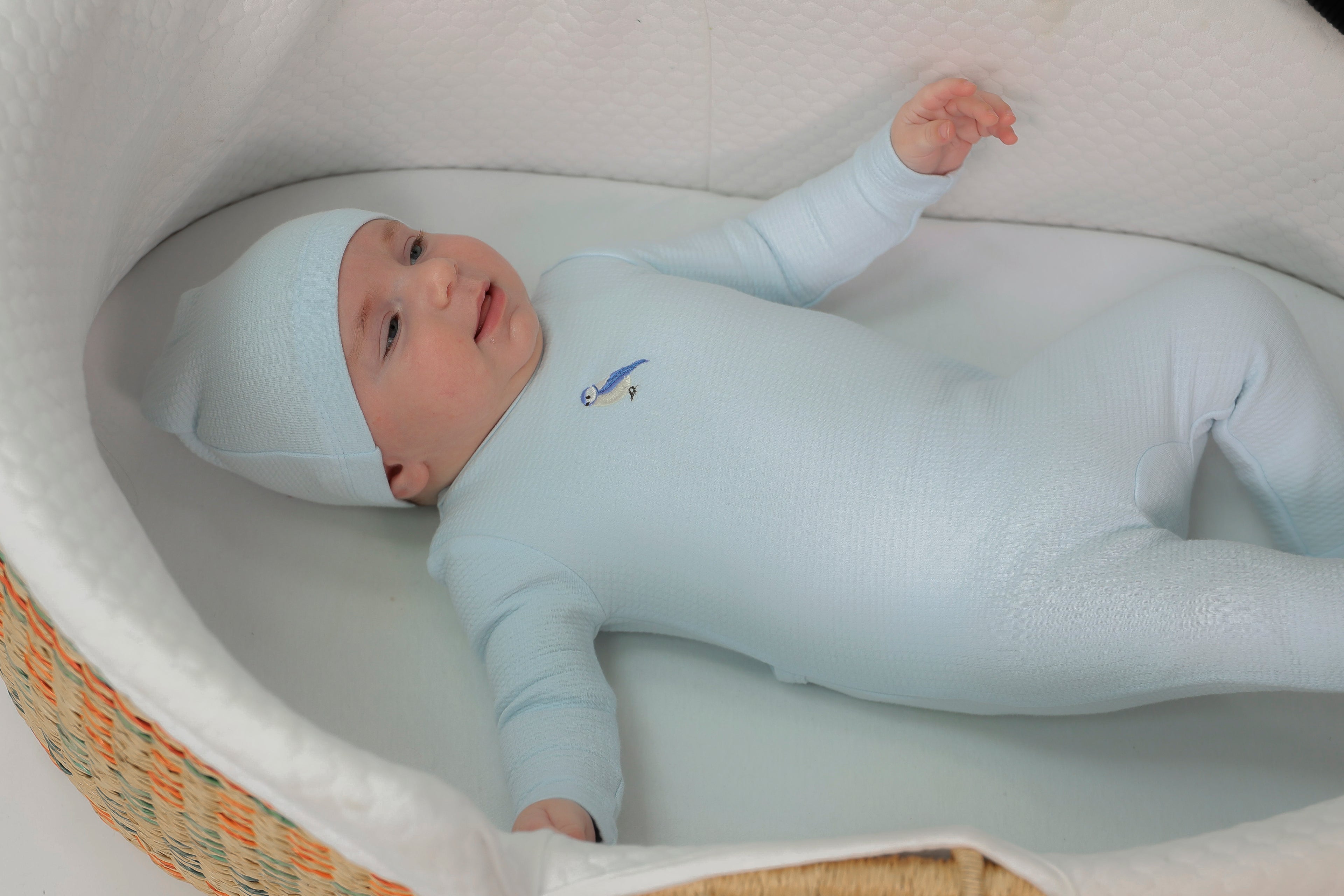 Checkered Bird Applique Onesie in by Bebe Bella