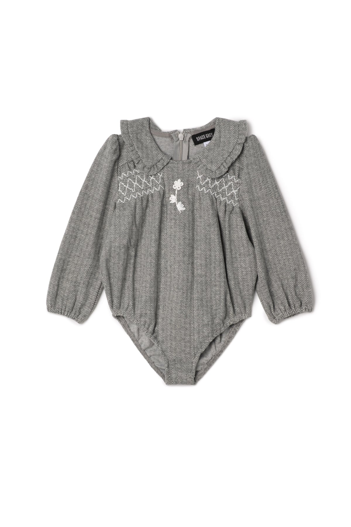 Herringbone Stretch Bubble in Grey by Space Grey