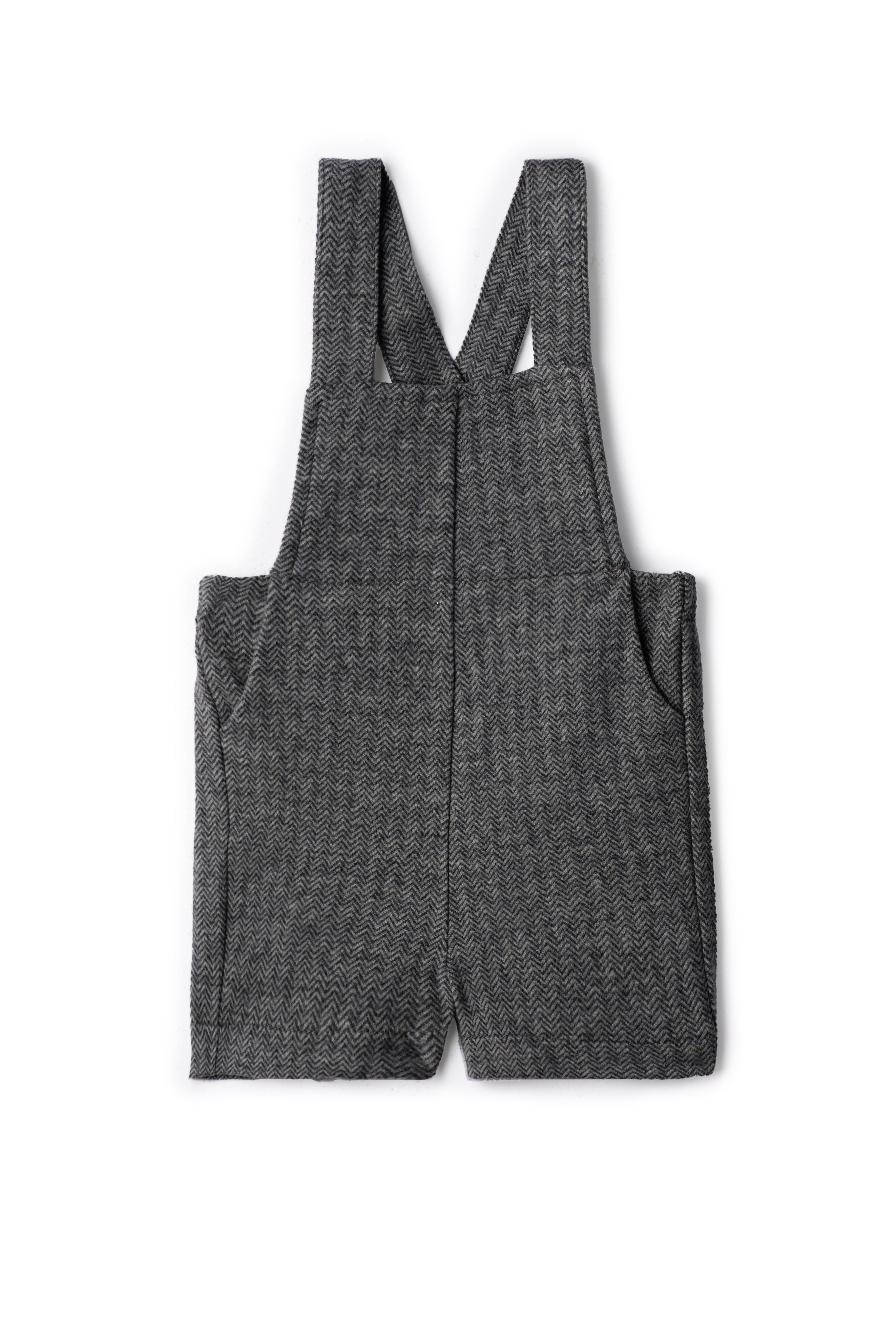 Herringbone Stretch Overalls in Black by Space Grey
