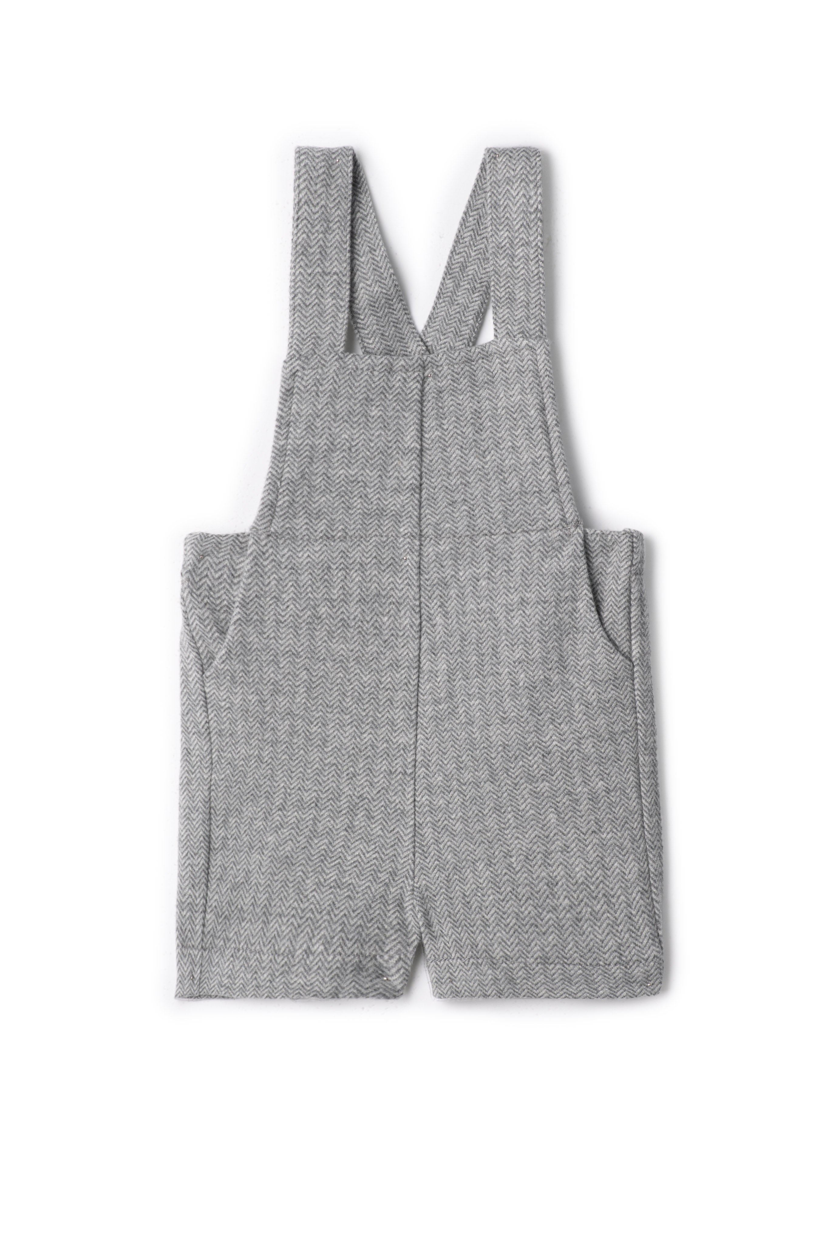 Herringbone Stretch Overalls in Grey by Space Grey