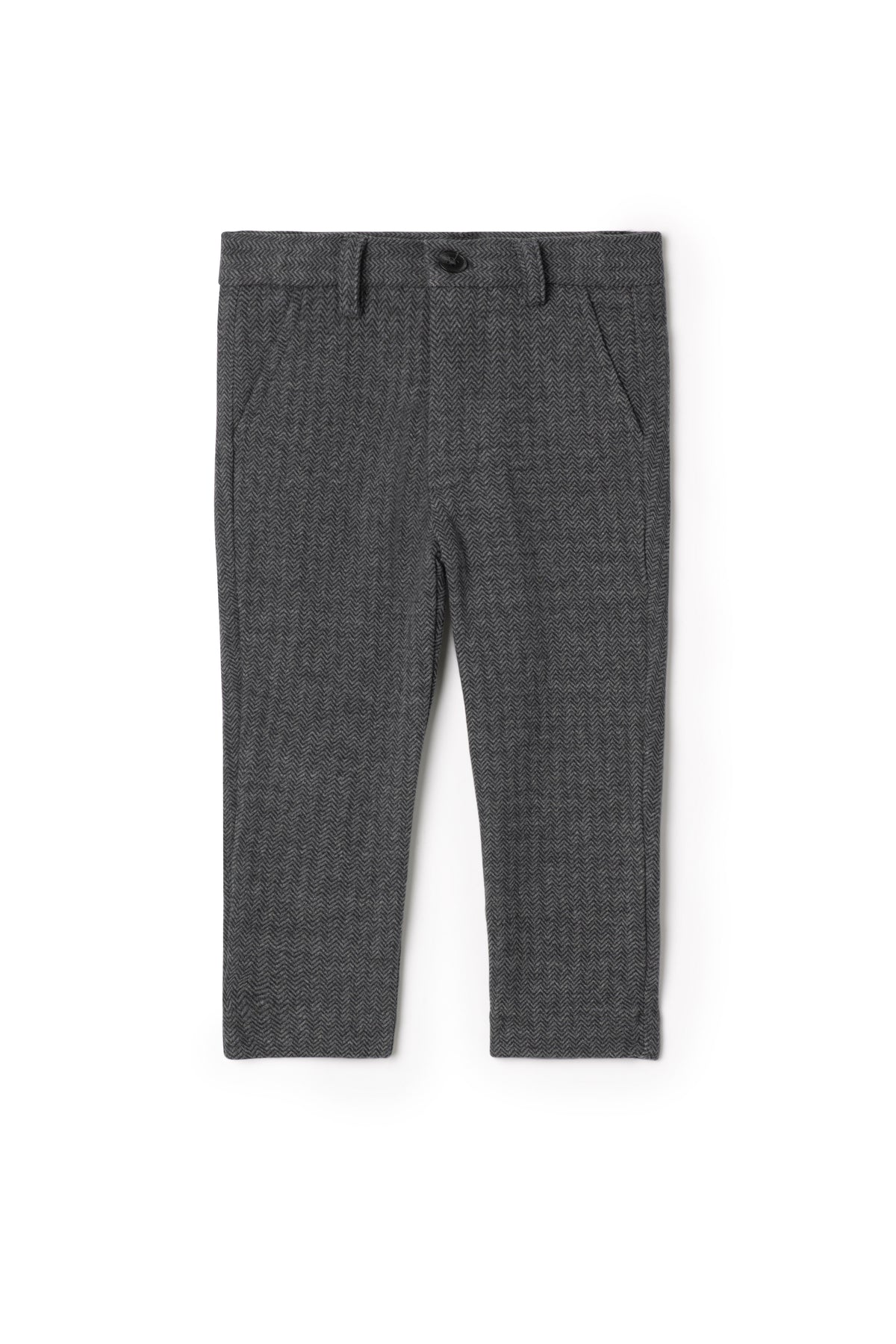 Herringbone Stretch Pants in Black by Space Grey