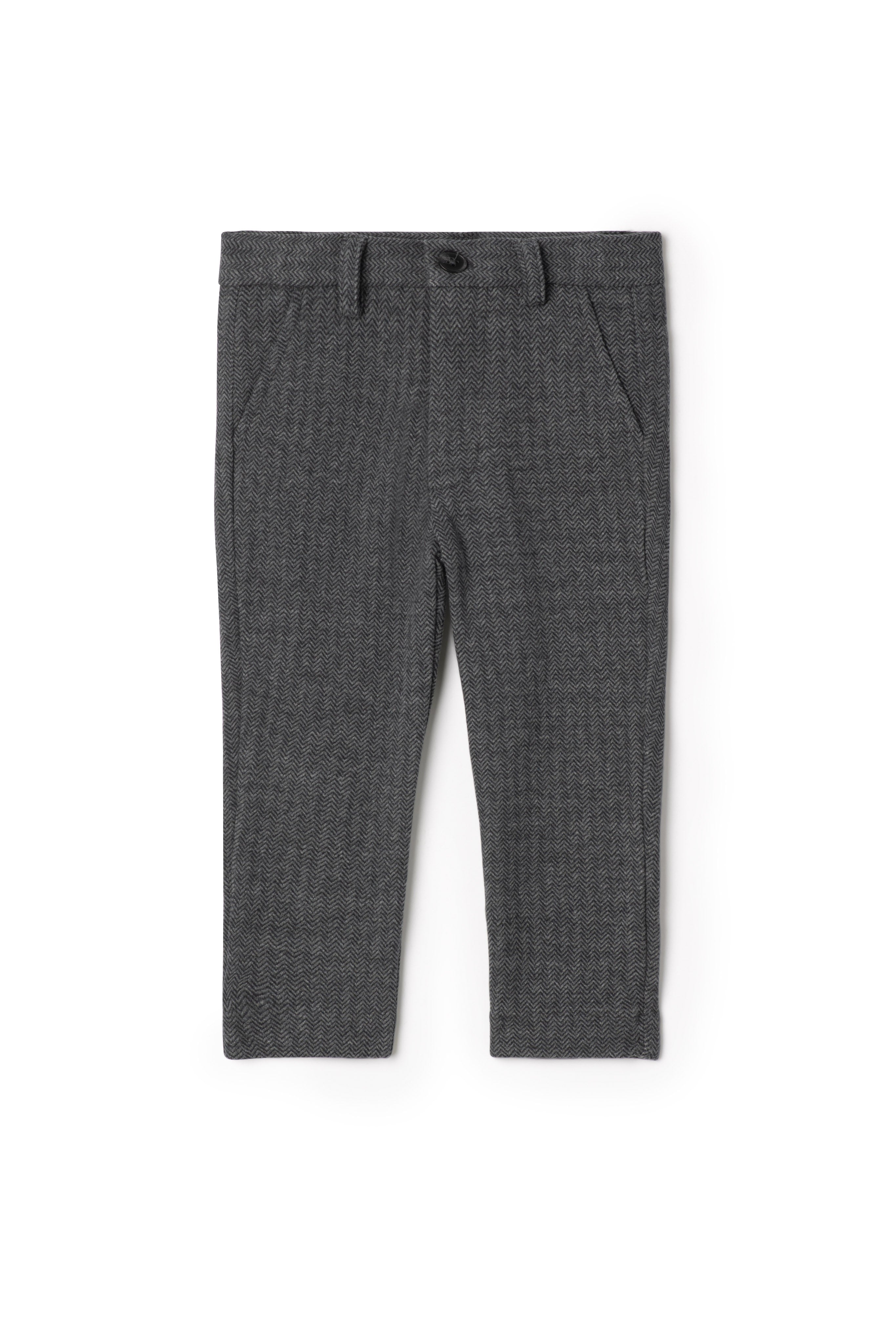 Herringbone Stretch Pants in Black by Space Grey