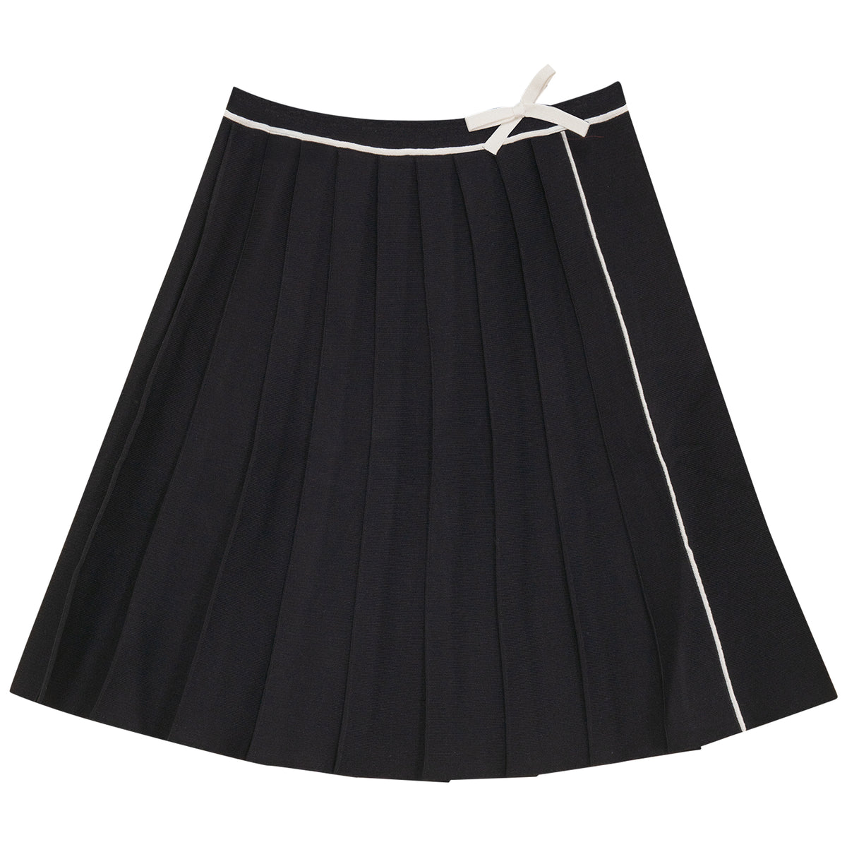 Pleated Knit Skirt in Black by Imagine