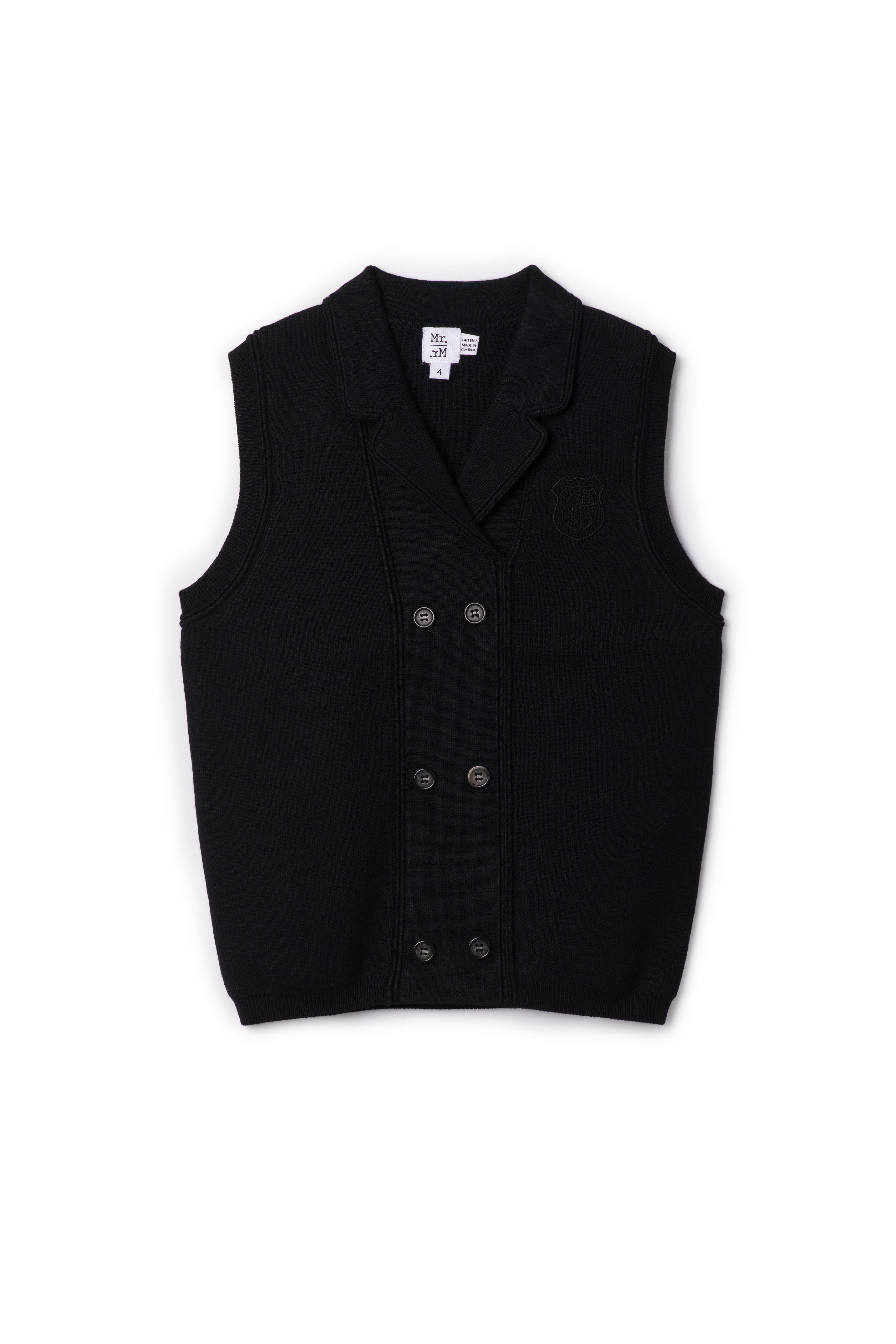 Double Breasted Vest in Black by Mr. Mr.