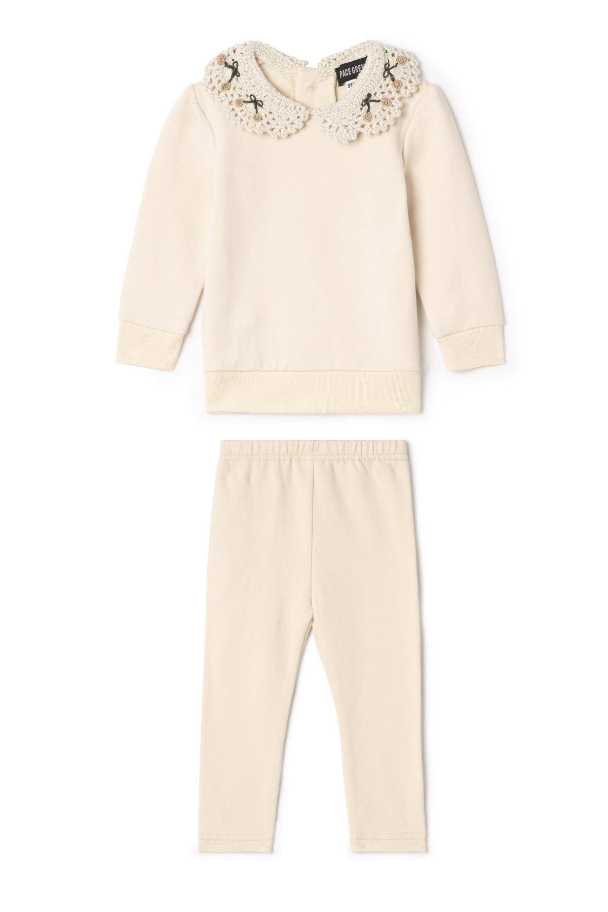 Crochet Collar 2Pc Set in Cream by Space Grey