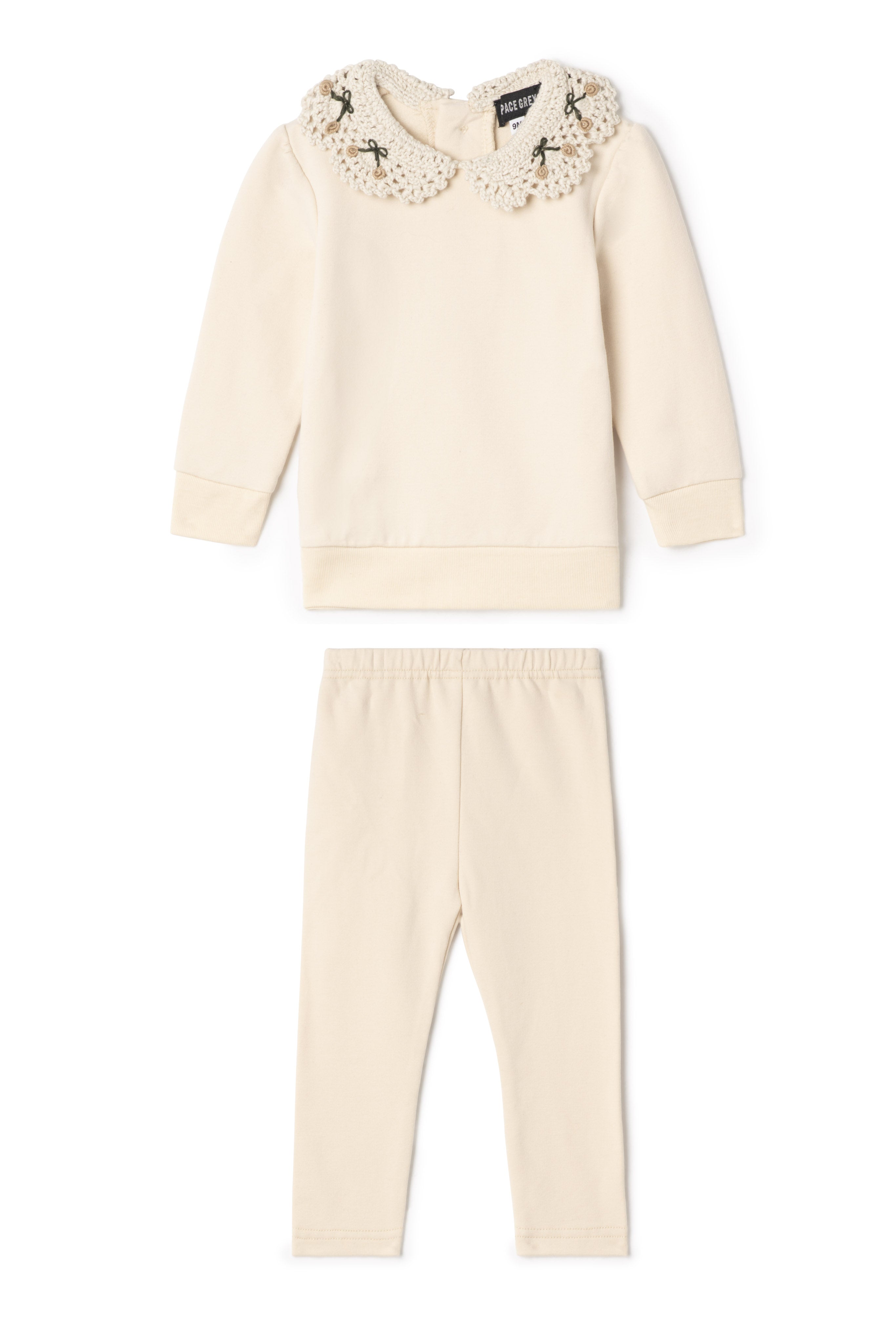 Crochet Collar 2Pc Set in by Space Grey