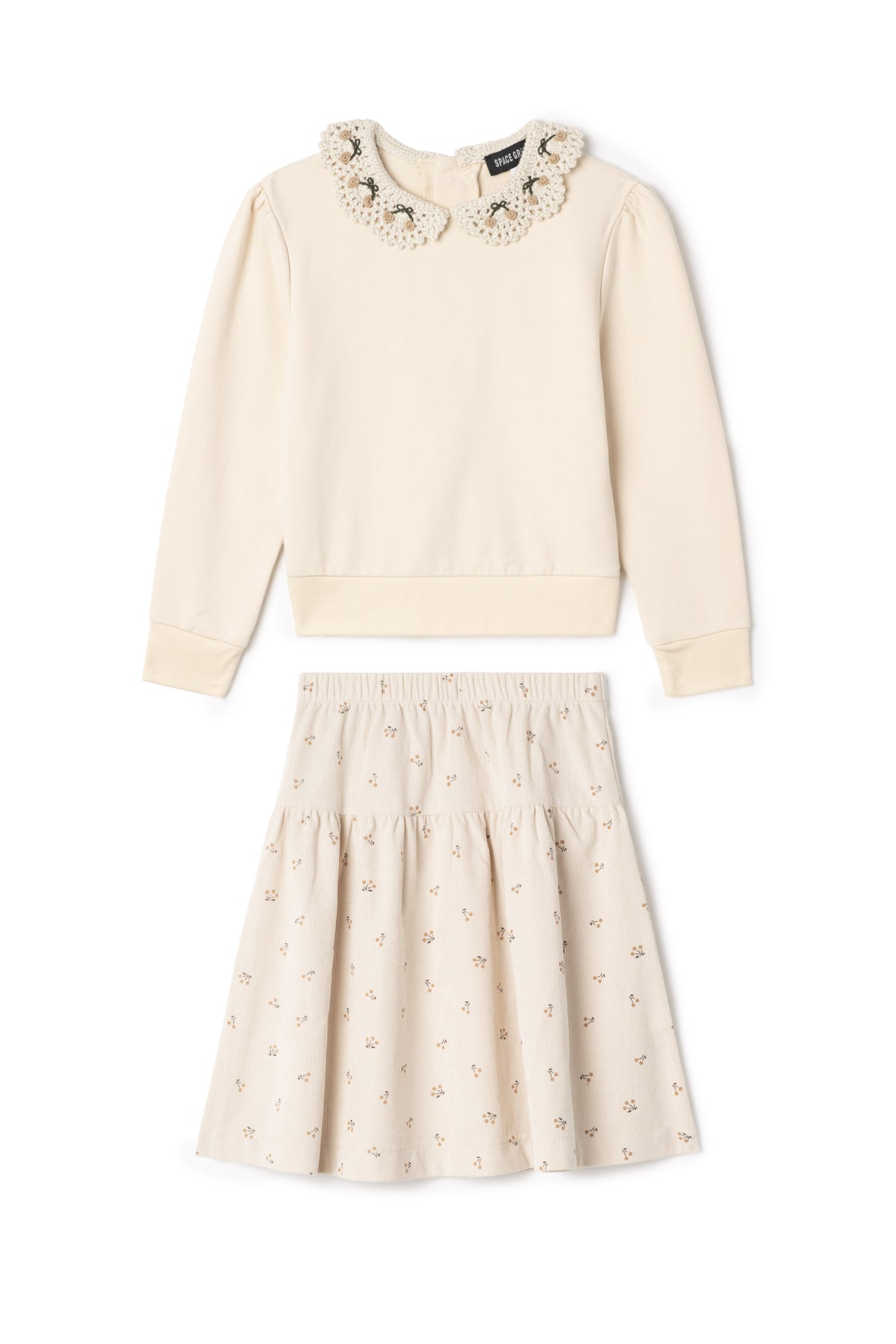 Corduroy Skirt Set in Cream by Space Grey