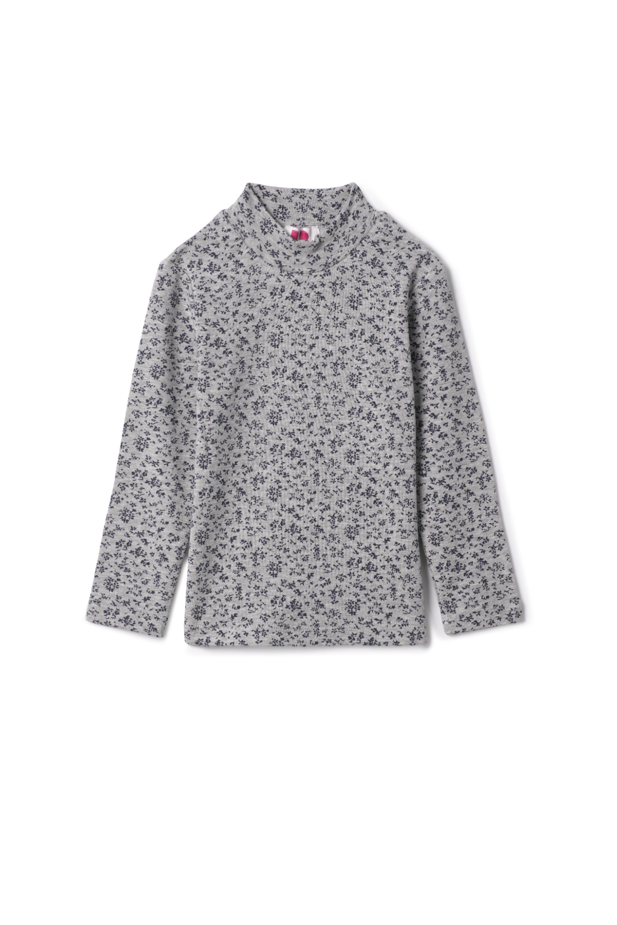 Floral Printed Mock Neck Top in Mix Grey by Pinky Promise