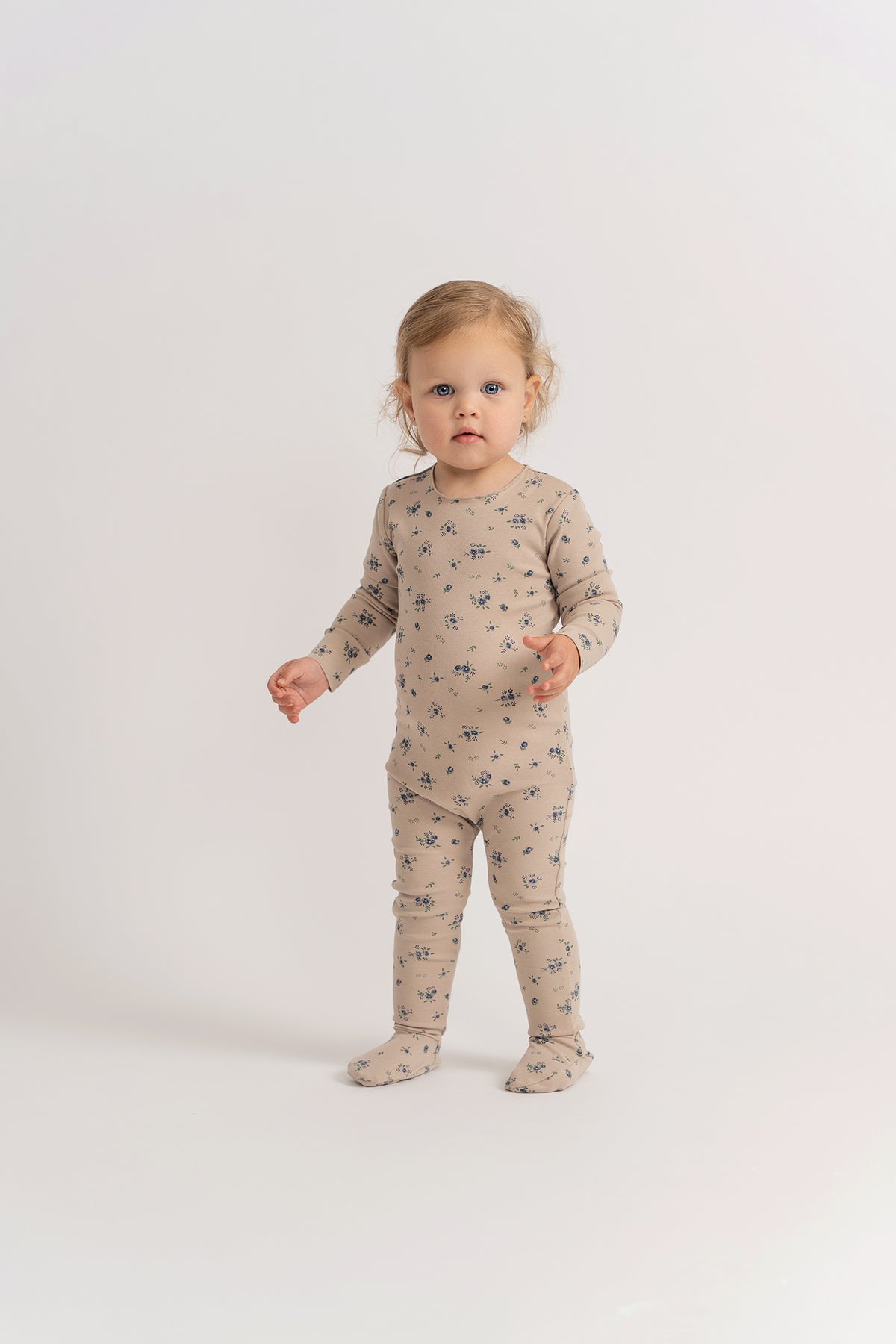 Floral Print Onesie in Grey Mix by Whipped Cocoa