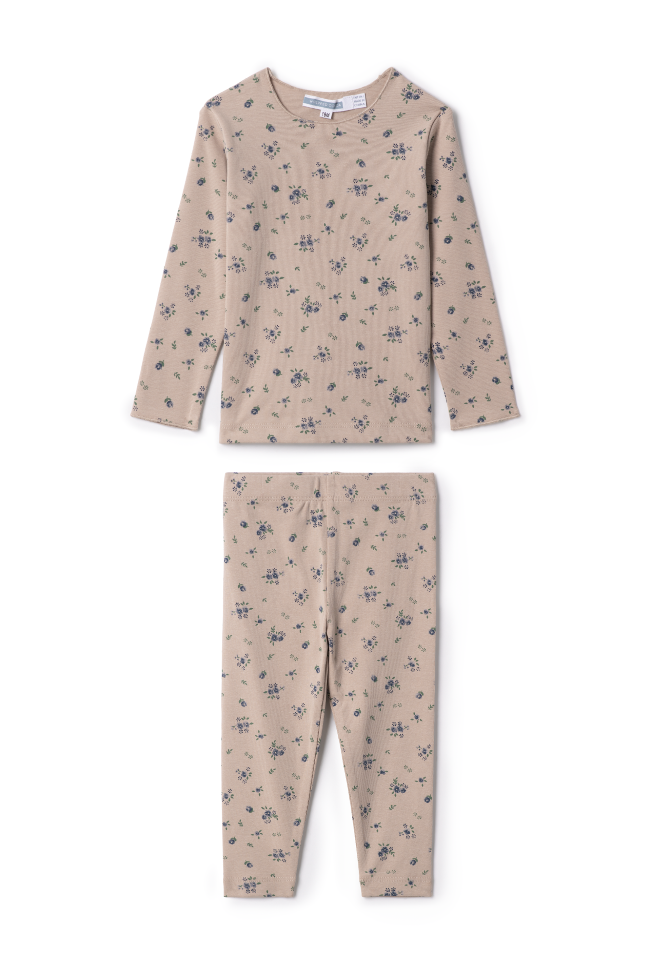 Floral Print Leggings Set in Beige by Whipped Cocoa