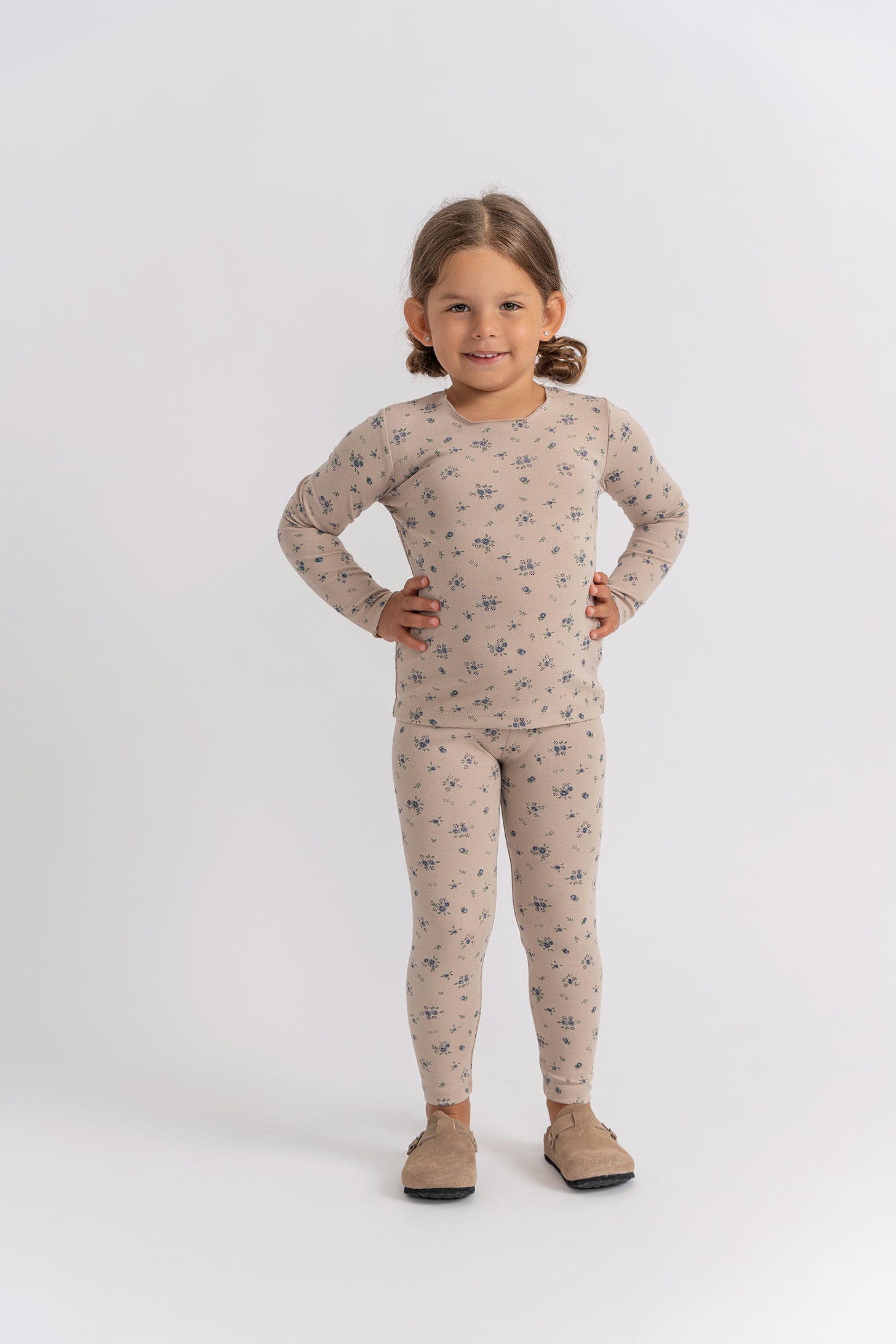 Floral Print Leggings Set in Grey Mix by Whipped Cocoa