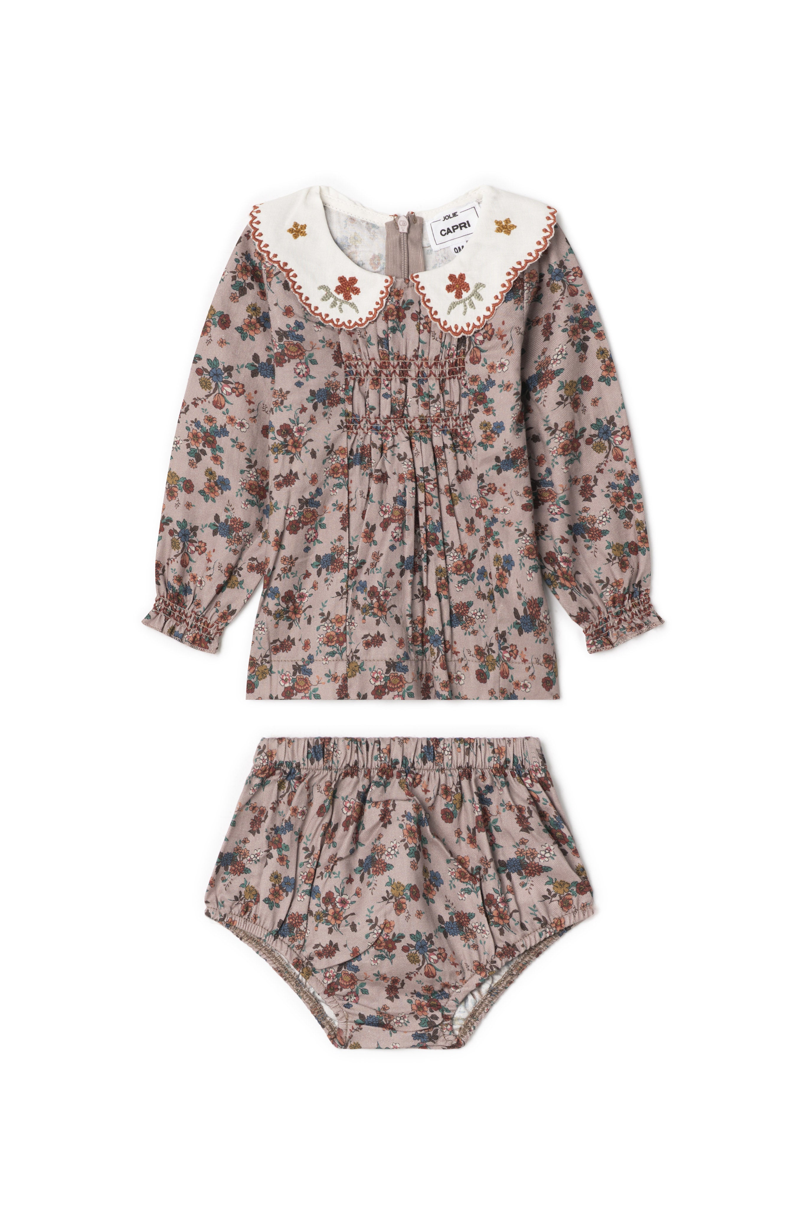 Woven Embroidered Set in Beige by Jolie Capri