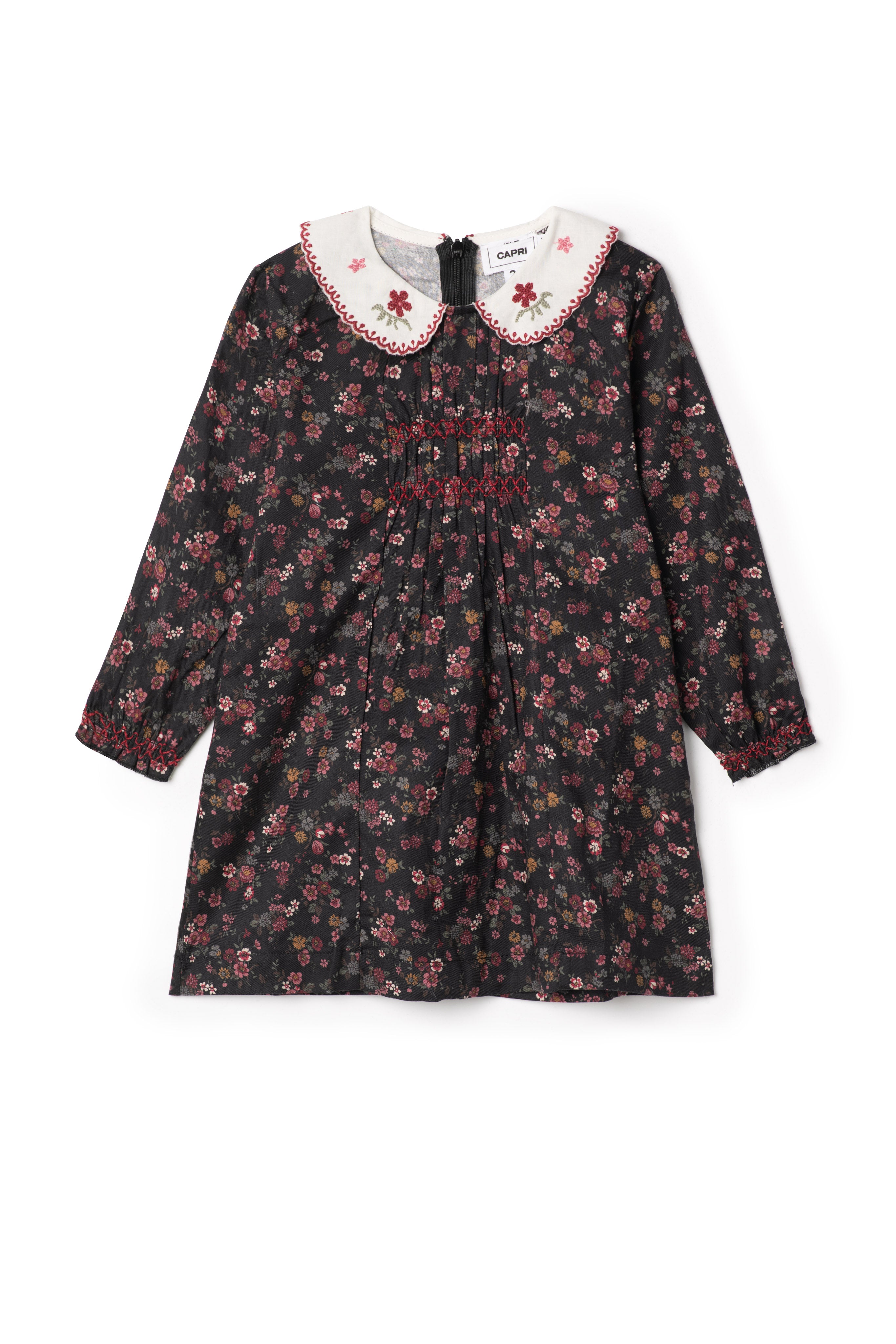 Woven Embroidered Dress in Black by Jolie Capri