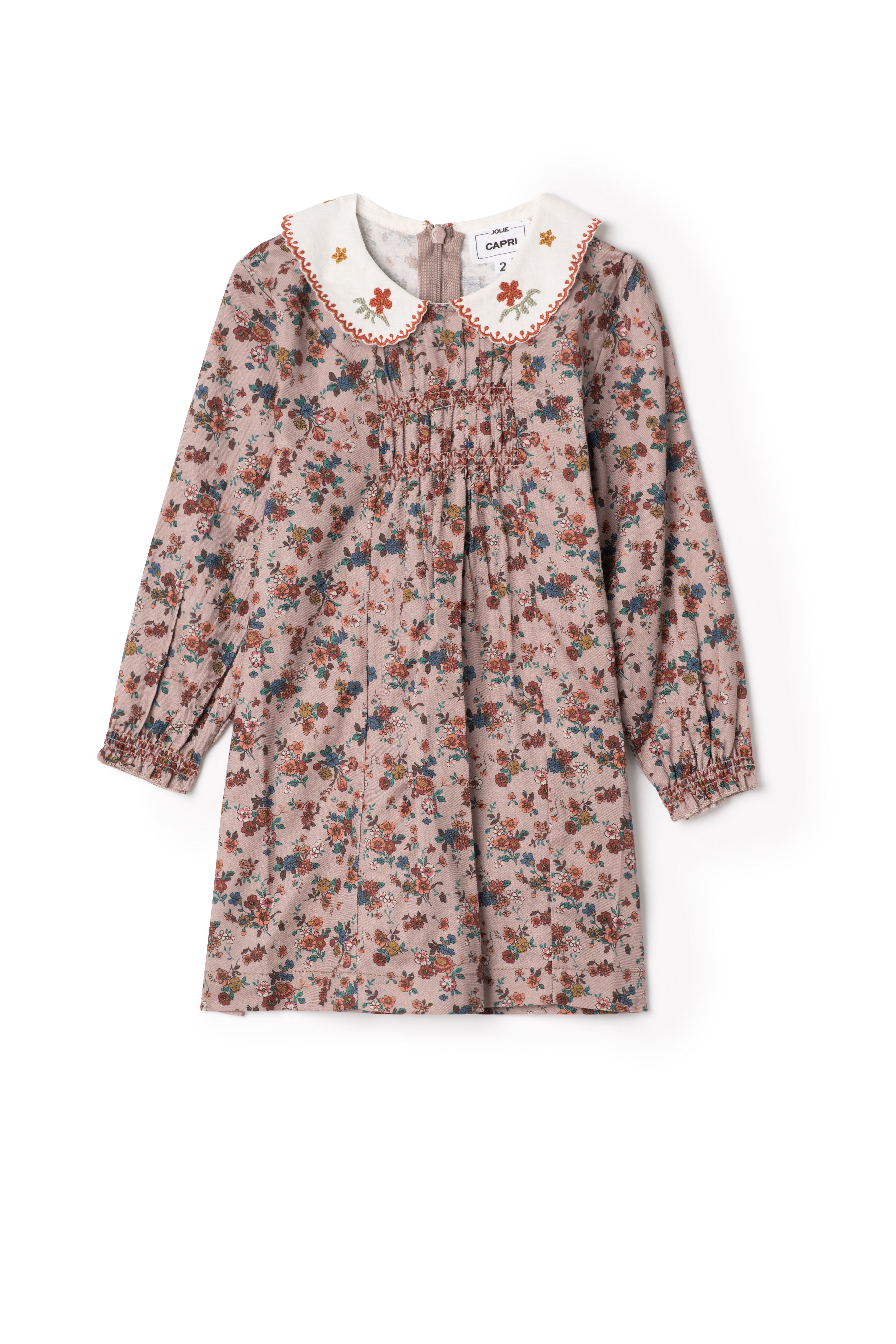 Woven Embroidered Dress in Beige by Jolie Capri