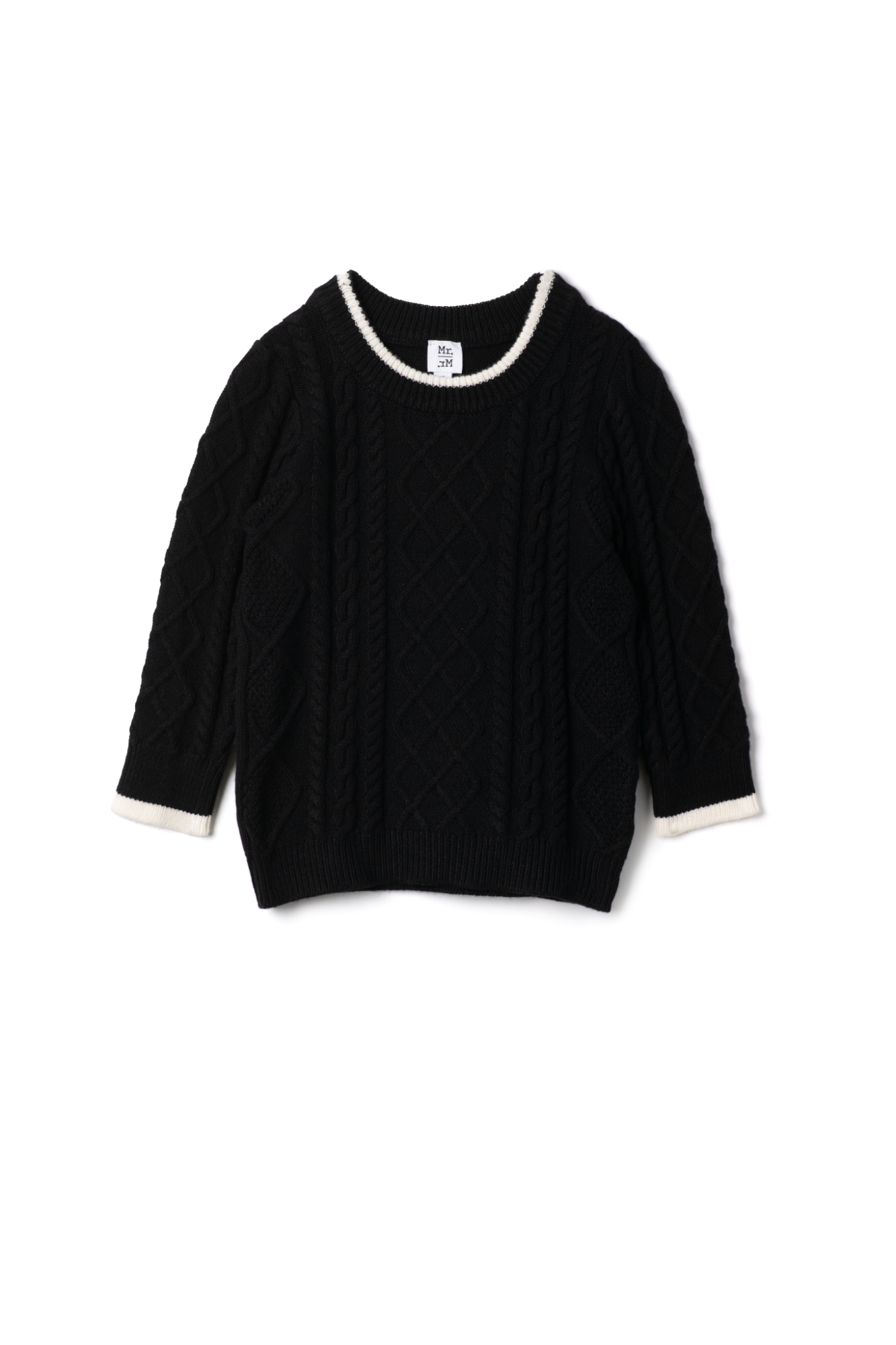 Cable Knit Sweater in Black by Mr. Mr.