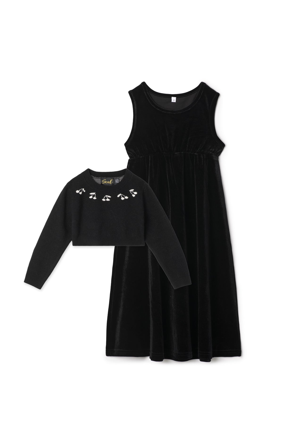 Cherry Slinky velour Robe in Black by Seal