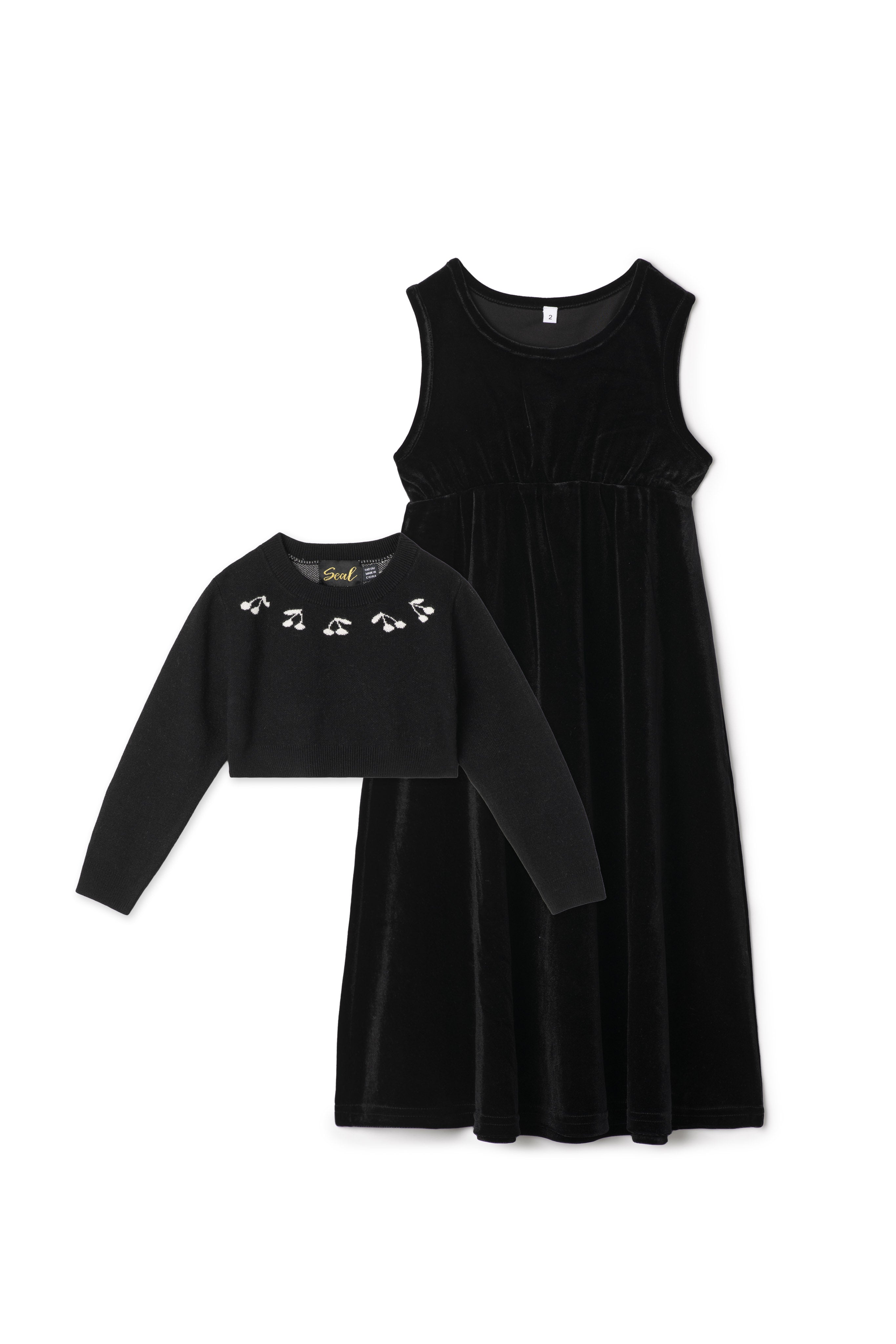 Cherry Slinky velour Robe in Black by Seal