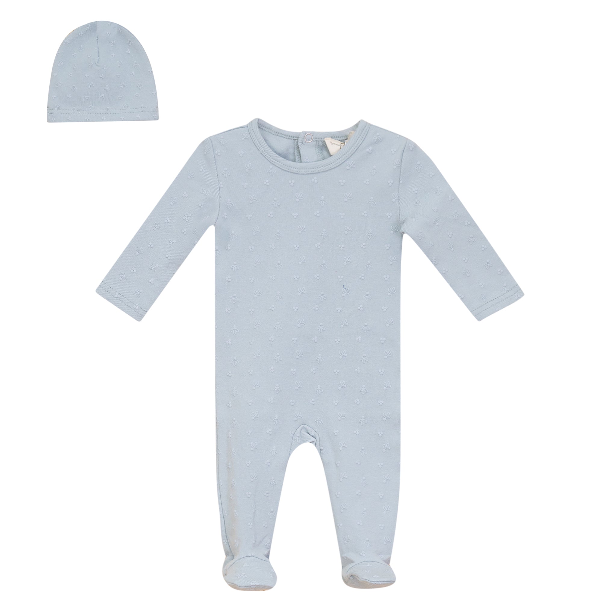 Puff Print Onesie in Blue Mist by Bebe Bella