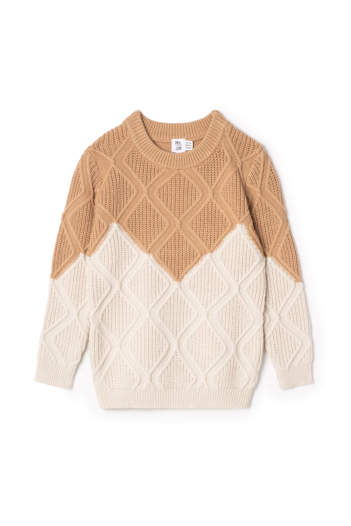Diamond Knit Sweater in Dark Almond Camel by Mr. Mr.