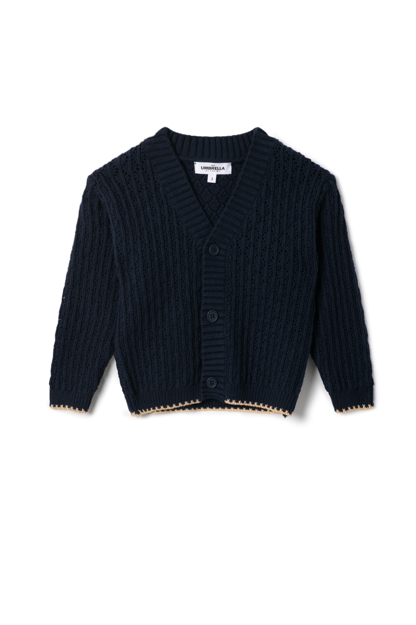 Textured Knit Cardigan in Navy by The Umbrella Academy
