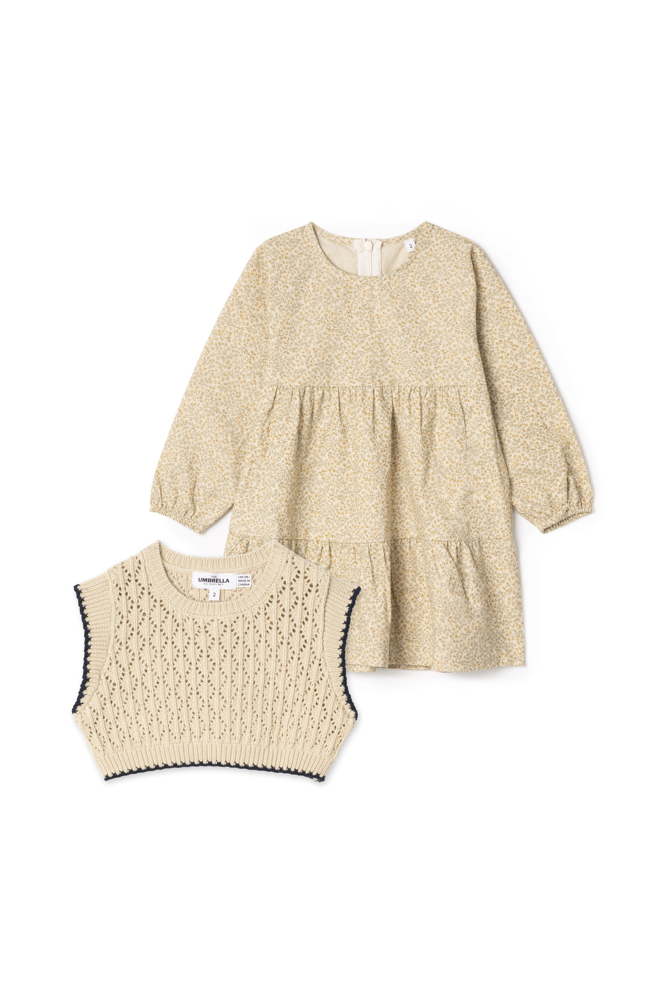 Woven Dress Vest Set in Beige by The Umbrella Academy