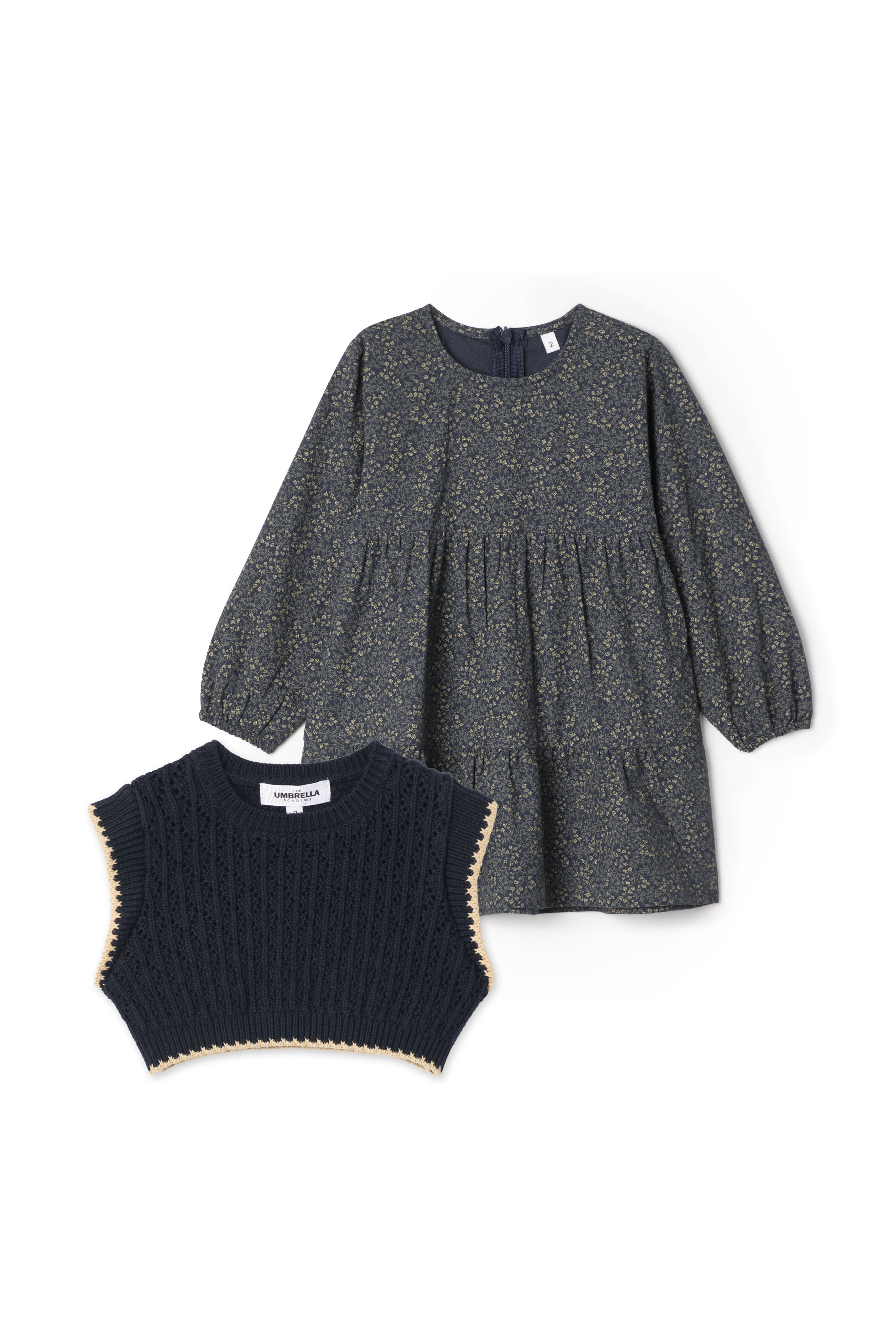 Woven Dress Vest Set in Navy by The Umbrella Academy