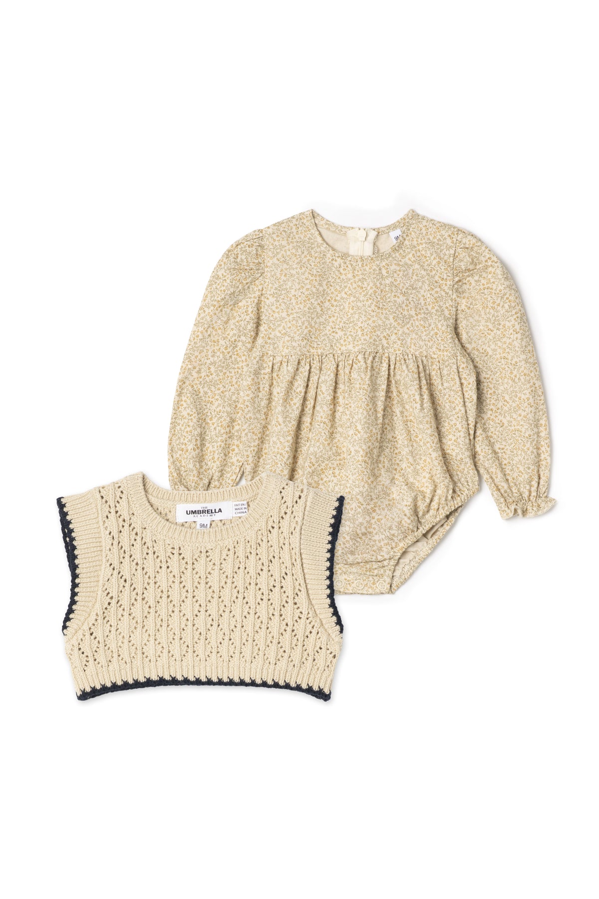 Woven Bubble Vest Set in Beige by The Umbrella Academy